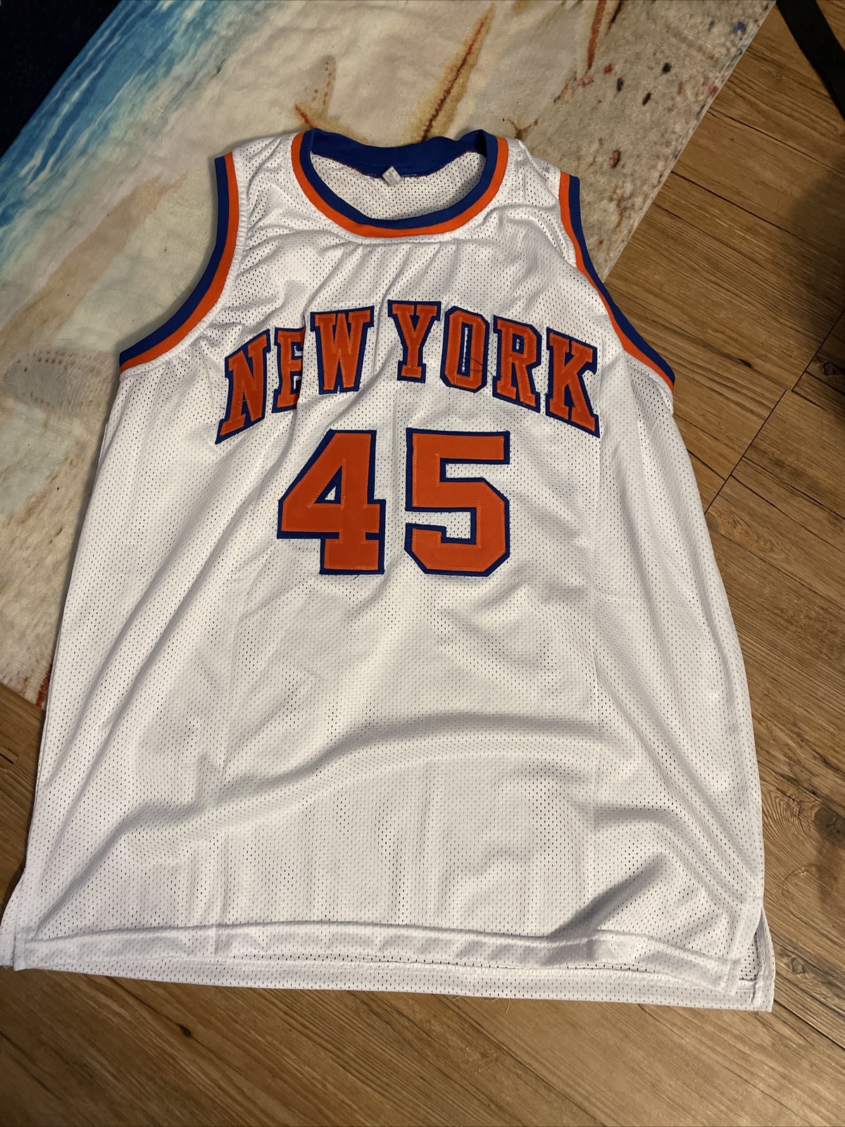 JERICHO SIMS NEW YORK KNICKS SIGNED BLUE STITCHED CUSTOM JERSEY JSA WITNESS COA
