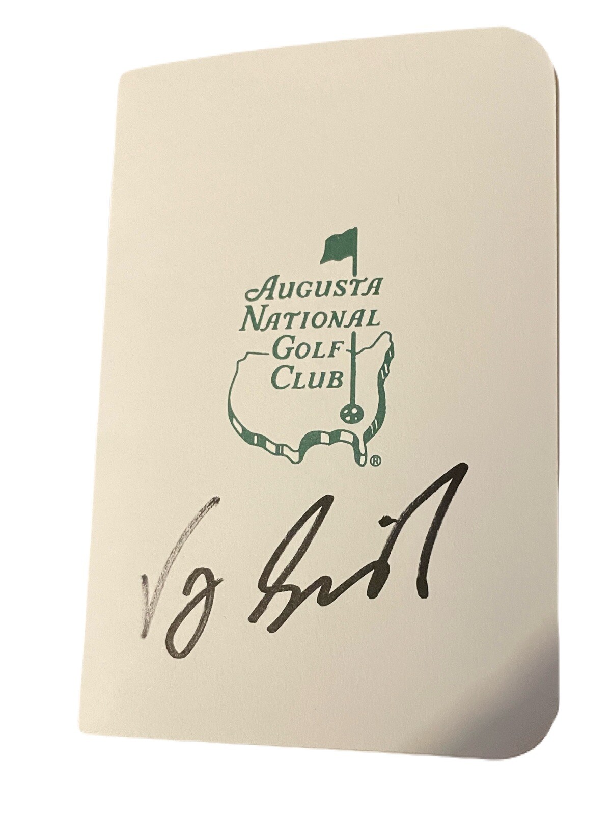 Vijay Singh Signed Masters Golf Scorecard 2000 Champion US Open PGA