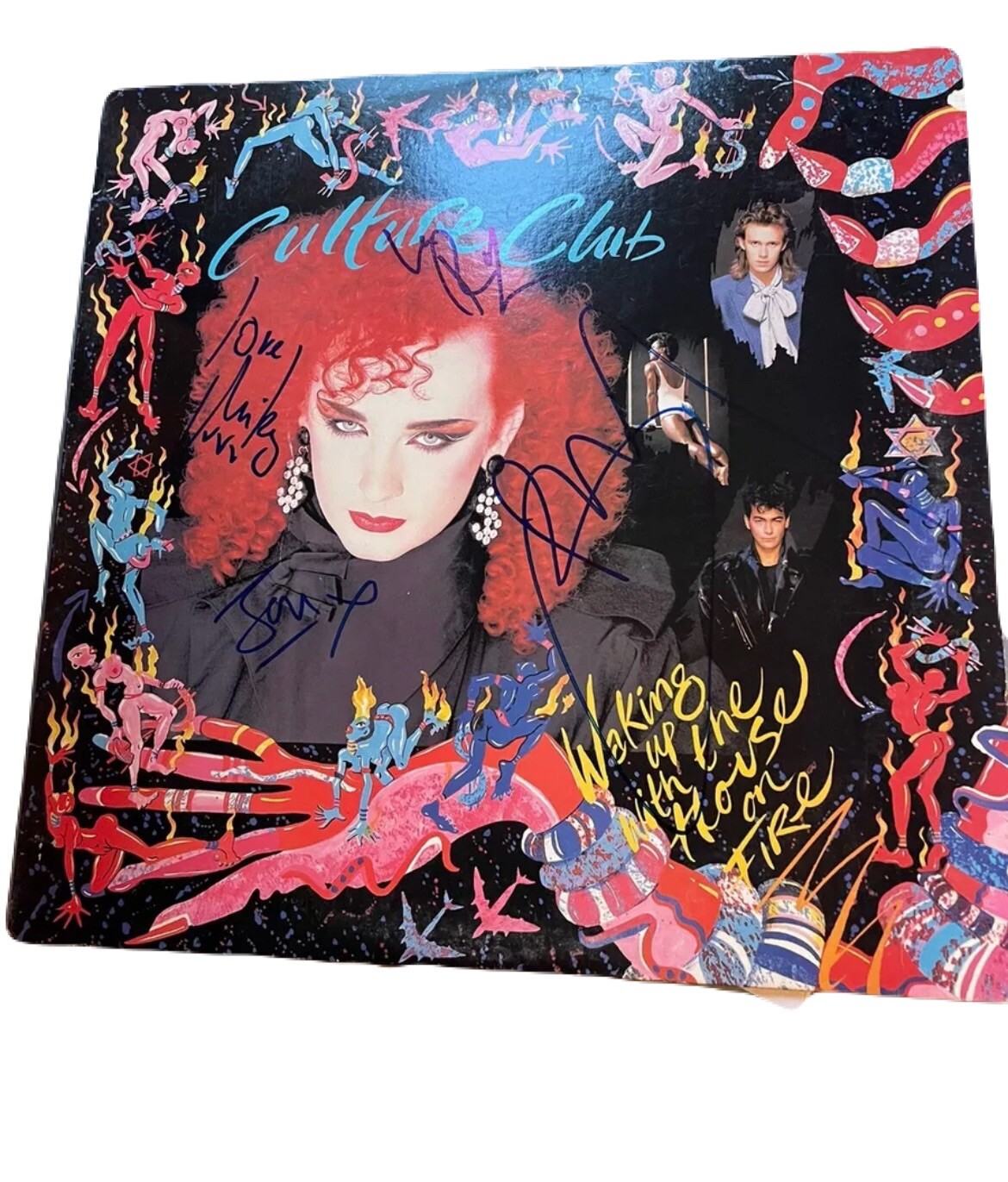 Boy George X3Culture Club Signed Autograph Album Vinyl Record  Waking Up JSA LOA