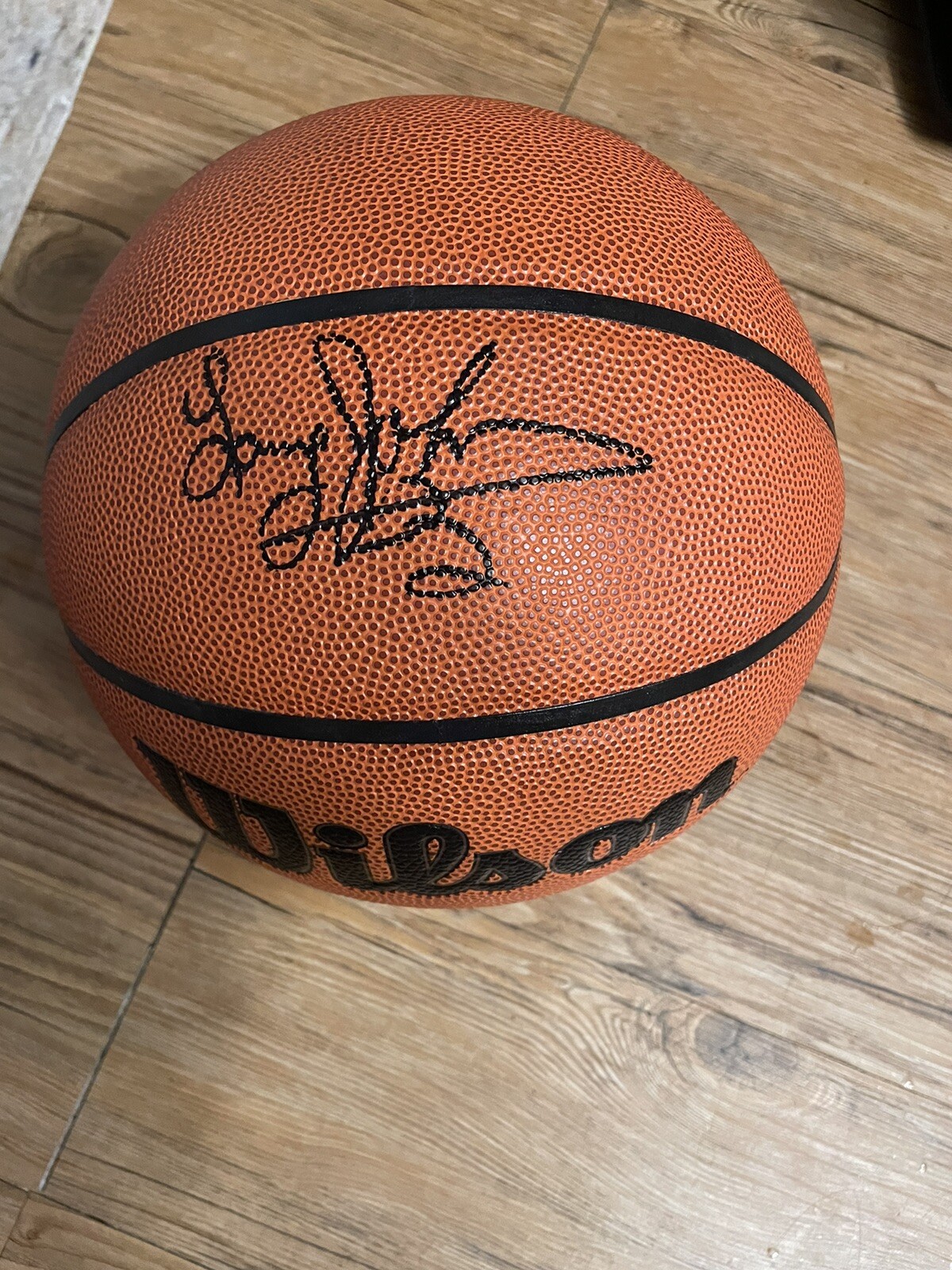 Larry Johnson Signed NBA Wilson Authentic Series Basketball (JSA) NBA Legend