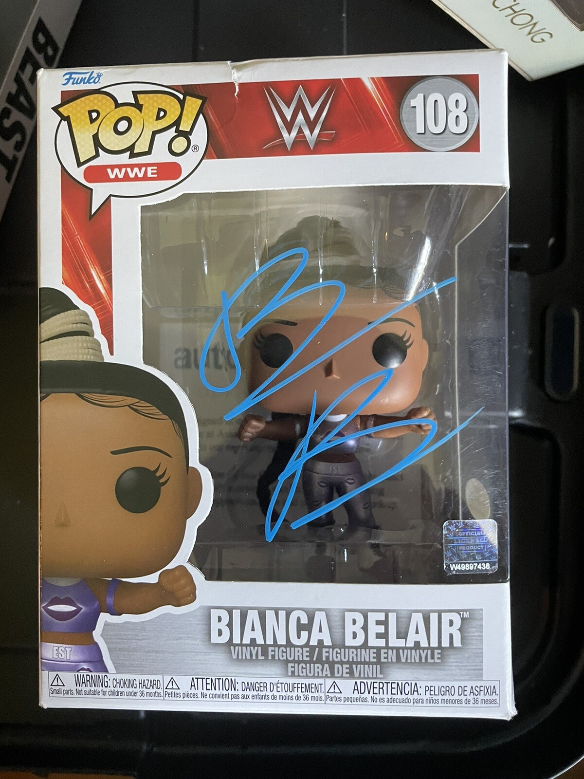 BIANCA BELAIR SIGNED #108 FUNKO POP WWE AUTOGRAPHED ACOA CERTIFIED