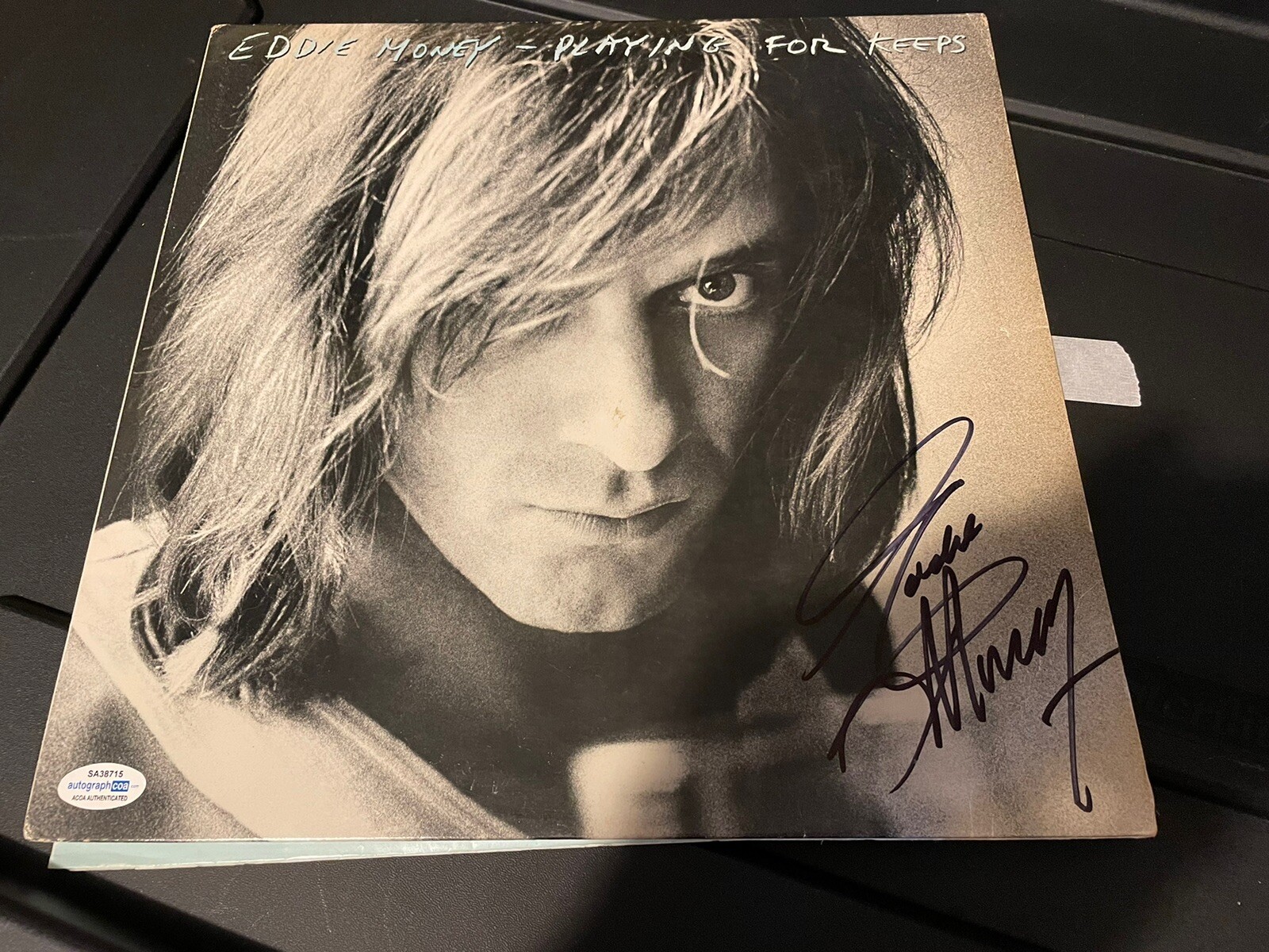 SINGER EDDIE MONEY SIGNED PLAYING FOR KEEPS VINYL RECORD LP  ACOA COA