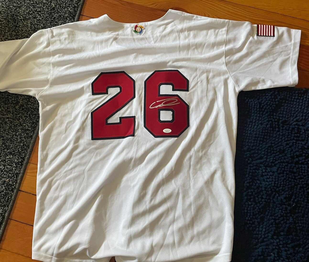 BOSTON RED SOX- TRISTON CASAS SIGNED AUTOGRAPH USA JERSEY JSA COA RARE XL