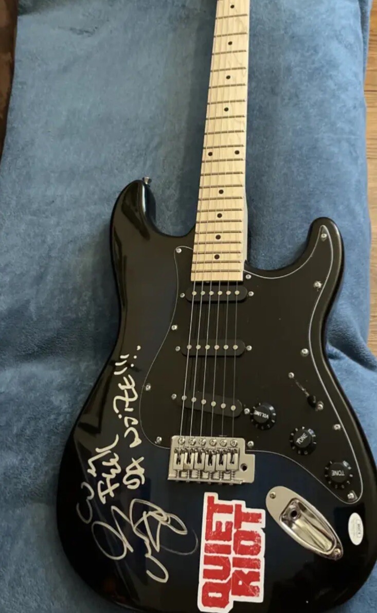 RUDY SARZO SIGNED  ELECTRIC GUITAR JSA  QUIET RIOT LEGEND With Inscription