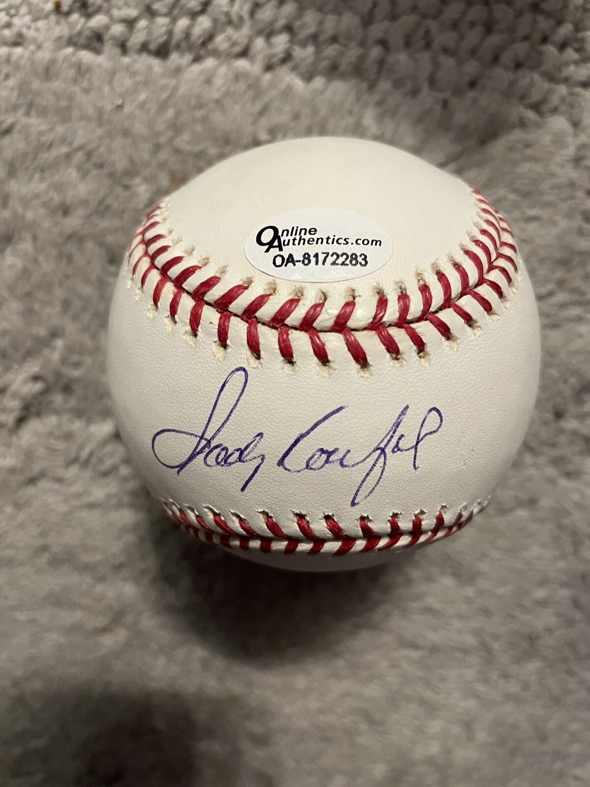 Sandy Koufax Signed Baseball Los Angeles Dodgers Online Authentics AUTOGRAPH