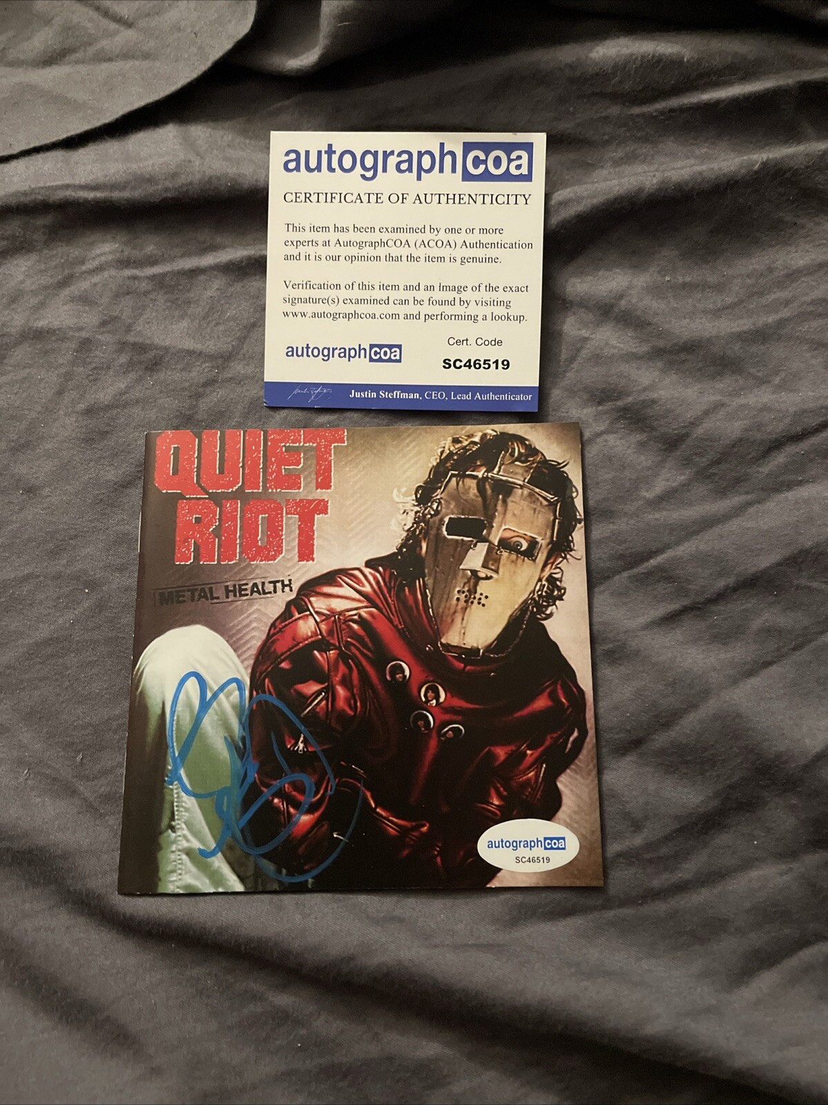 QUIET RIOT RUDY SARZO SIGNED AUTOGRAPHED CD ACOA CERTIFIED METAL HEALTH