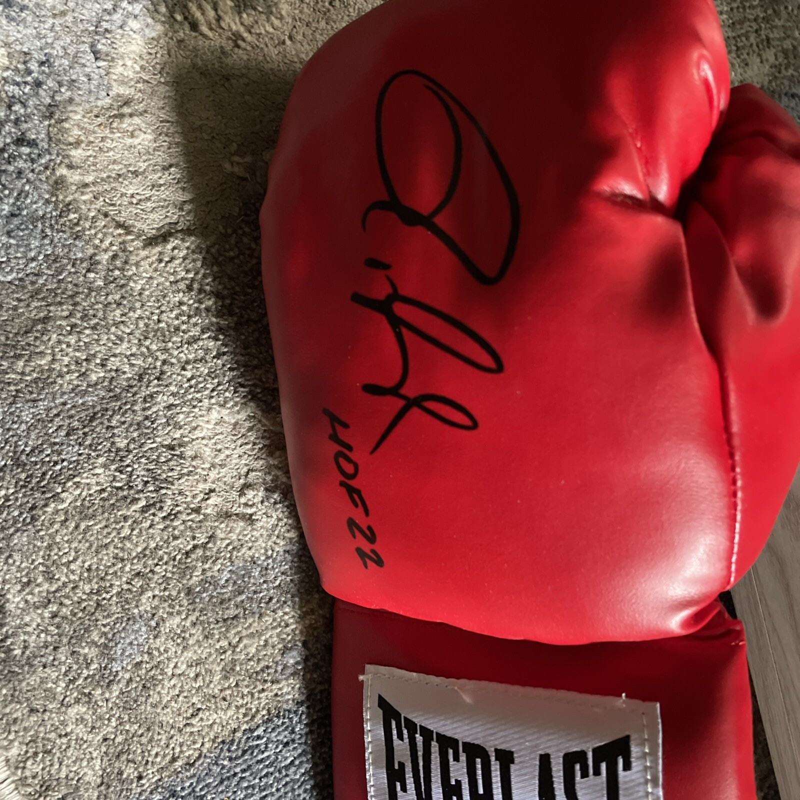 ROY JONES JR Signed Everlast Red Boxing Glove w/'HOF 22 - JSA MULTIPLE WORLD