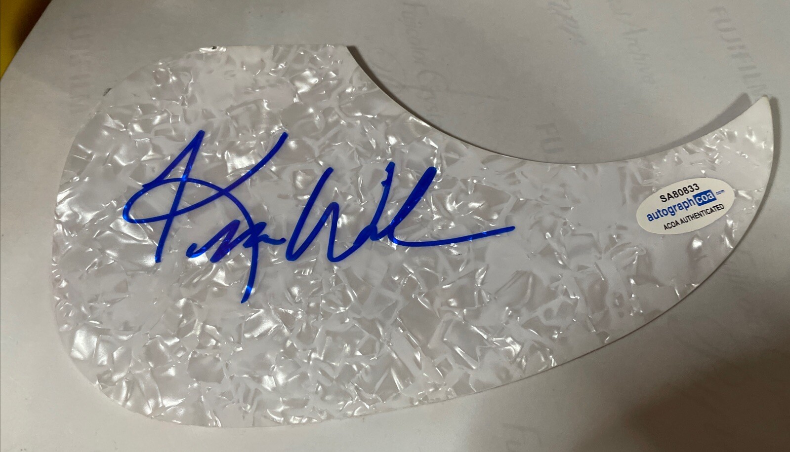 KIM WILSON FABULOUS THUNDERBIRDS SIGNED AUTOGRAPH ACOUSTIC PICKGUARD ACOA GUITAR