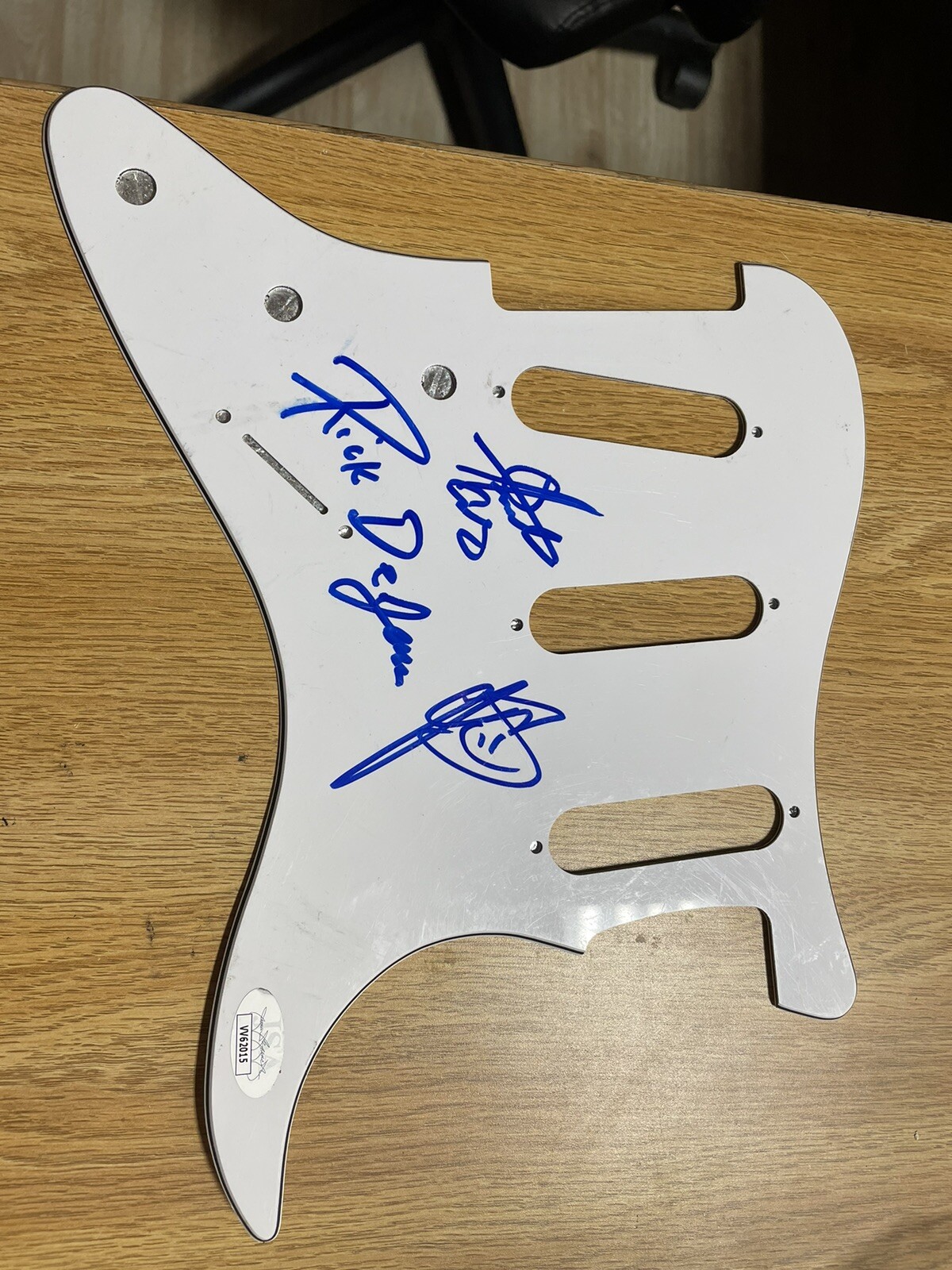 ROCK BAND ADELITAS WAY RICK DEJESUS ANDREW CUSHING STAFFORD SIGNED PICKGUARD JSA