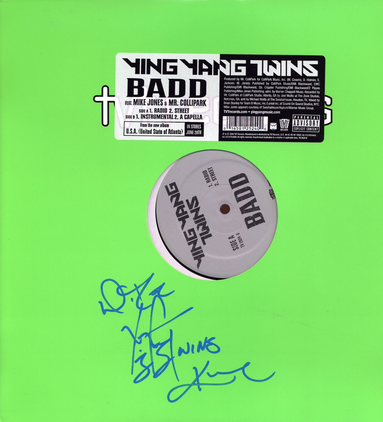 THE YING YANG TWINS SIGNED BADD VINYL SINGLE ACOA COA RAP SALT SHAKER