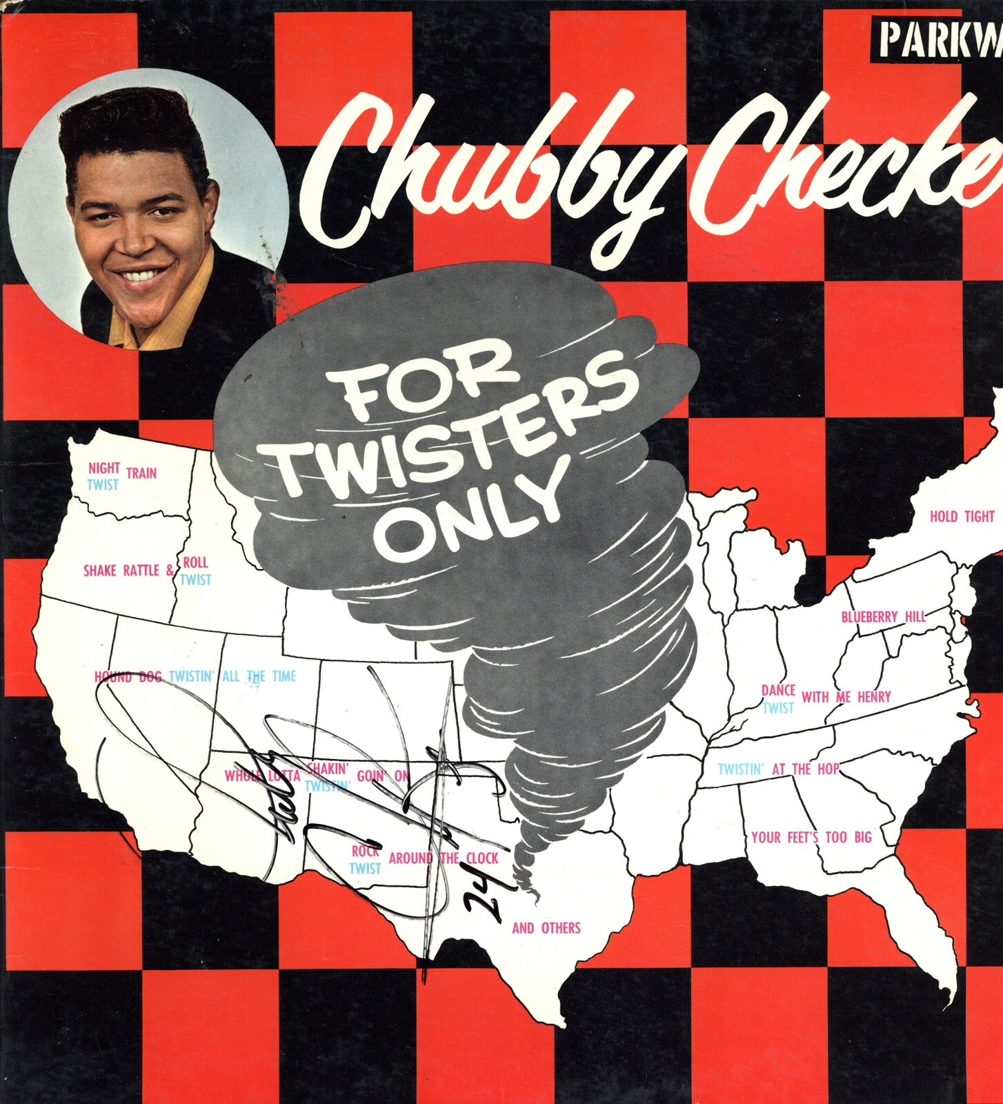 Chubby Checker  Autographed/Signed Vinyl Lp Record Album ACOA CERTIFIED TWIST