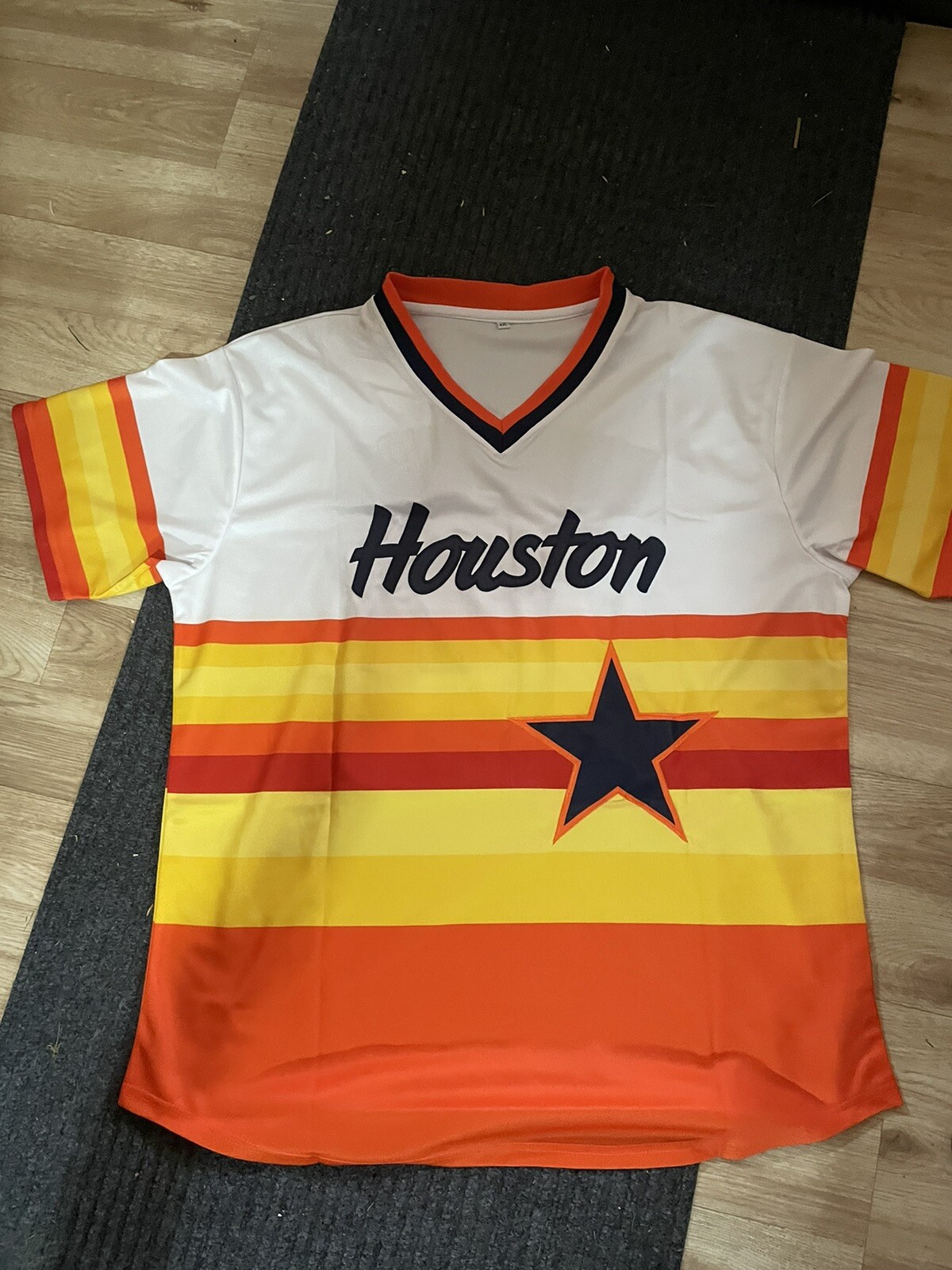 HOUSTON ASTROS MORGAN ENSBERG JERSEY CUSTOM XXL Yellow Orange