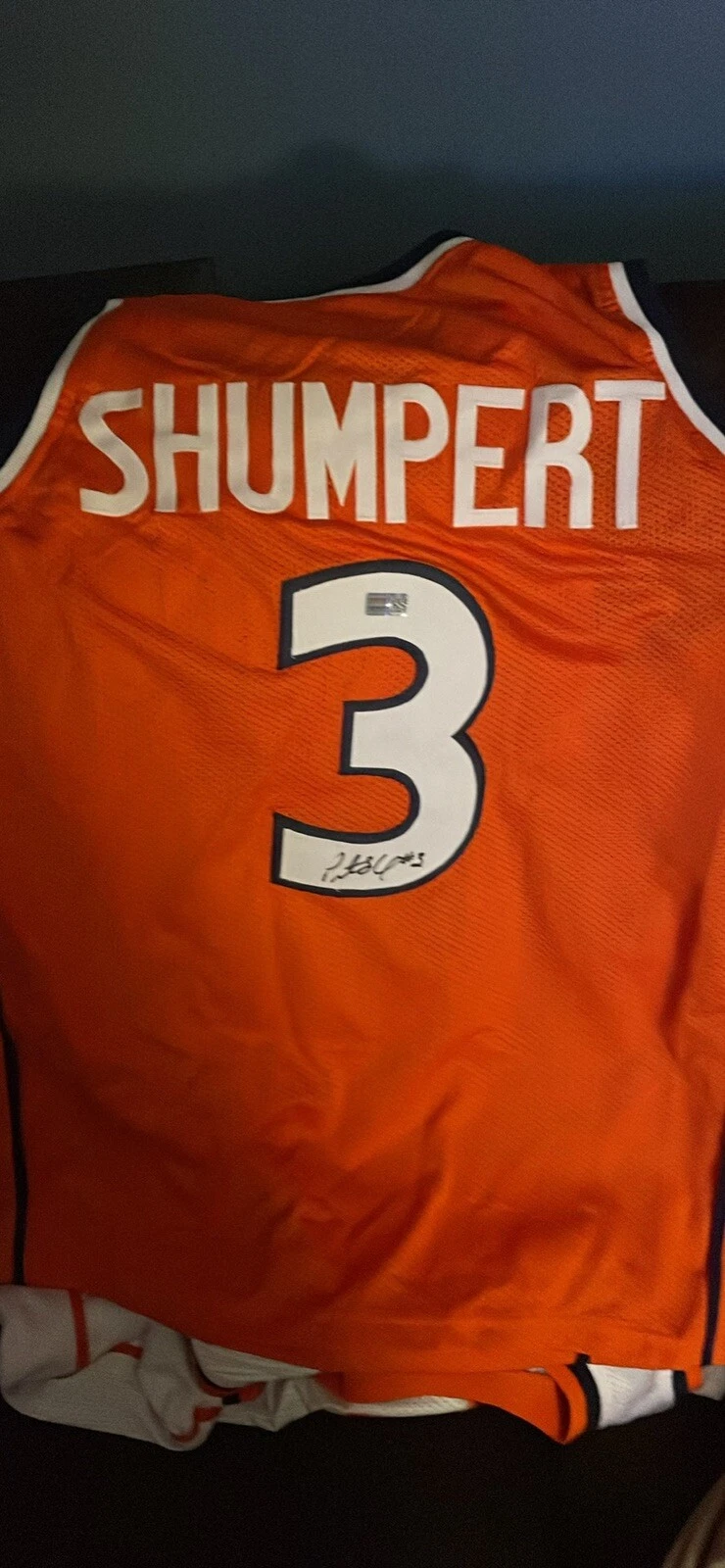 SYRACUSE ORANGE PRESTON SHUMPERT SIGNED AUTOGRAPHED CUSTOM JERSEY XL TRI STAR