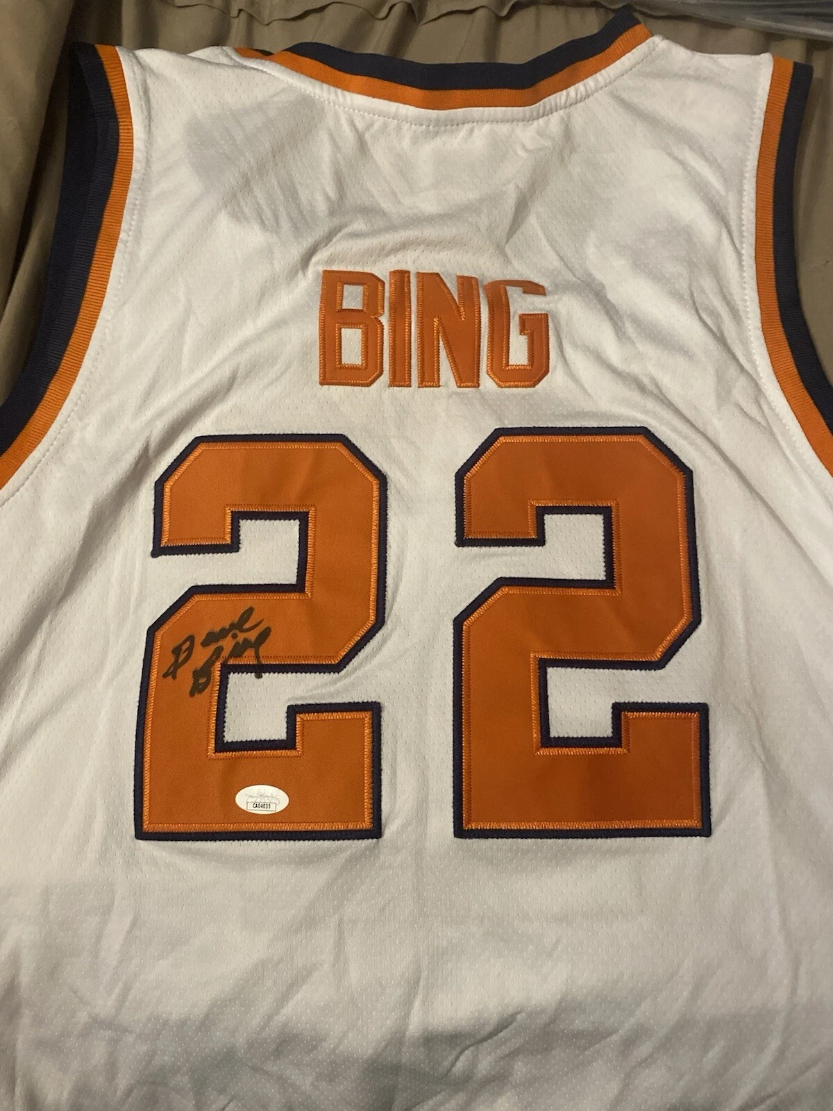 SYRACUSE ORANGE- DAVE BING SIGNED AUTOGRAPH JERSEY JSA COA NBA HOF XL
