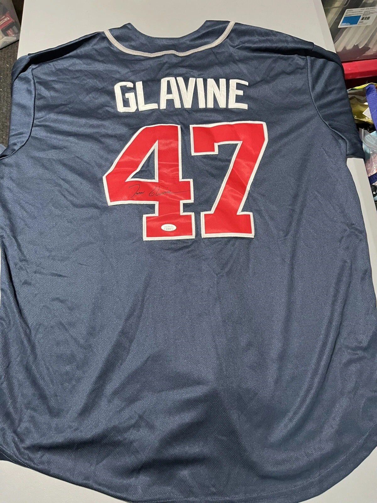 Tom Glavine Atlanta Braves signed custom jersey JSA COA Hof Legend Pitcher
