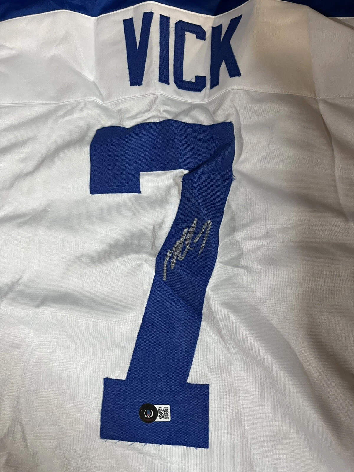 MICHAEL VICK PROBOWL SIGNED WHITE CUSTOM BECKETT BAS COA FALCONS/EAGLES