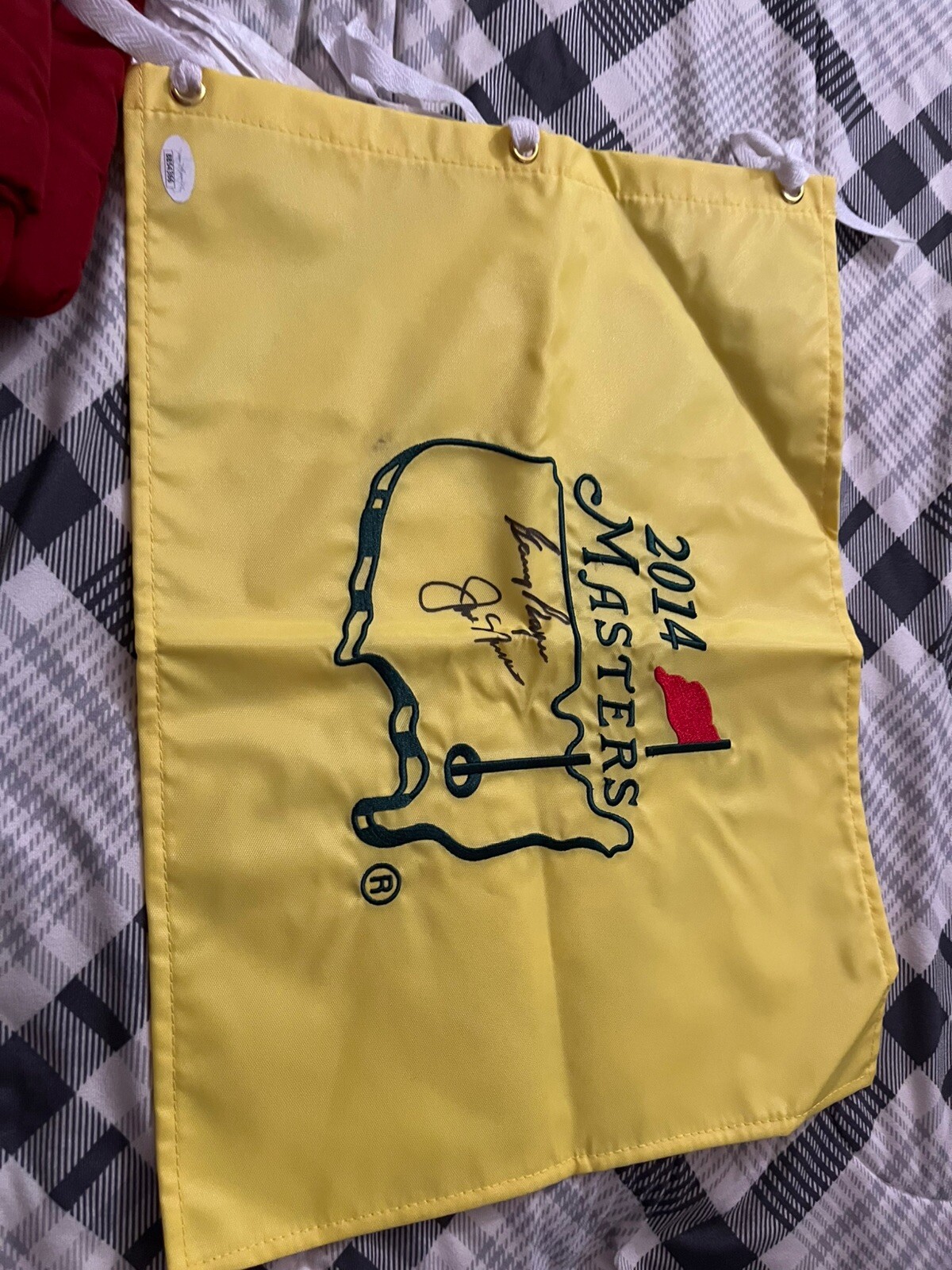 PGA LEGENDS JACK NICKLAUS GARY PLAYER  Autographed Signed  Masters Flag JSA LOA