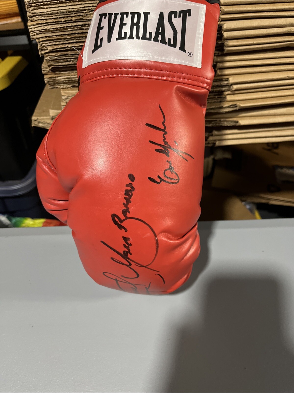 MARCO ANTONIO BARRERA JUAN MARQUEZ ERIK MORALES SIGNED AUTO BOXING GLOVE JSA RAR