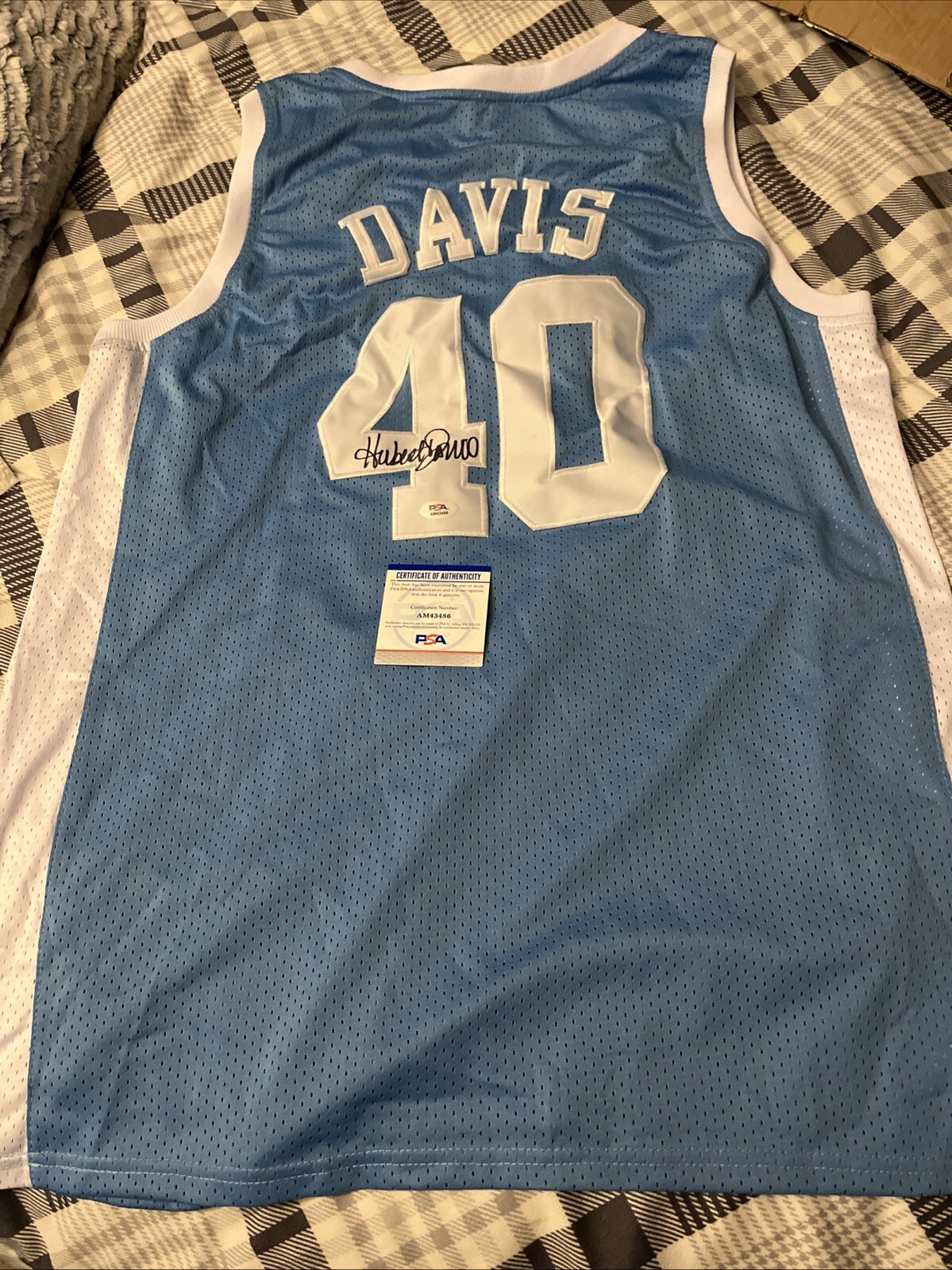 Hubert Davis North Carolina Tar Heels Signed Jersey PSA COA NY KNICKS UNC HC