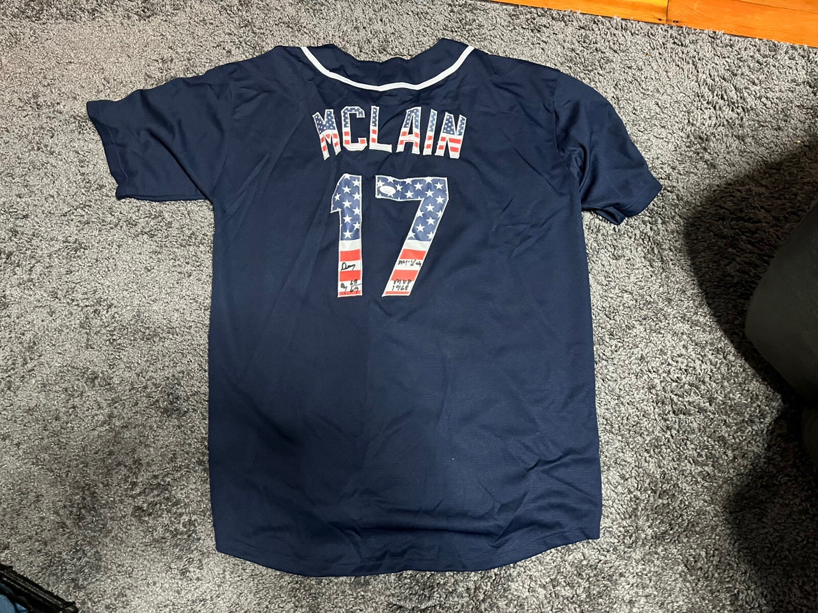 DENNY MCLAIN Signed Autographed Auto Detroit Tigers Jersey CY MVP JSA COA Insc