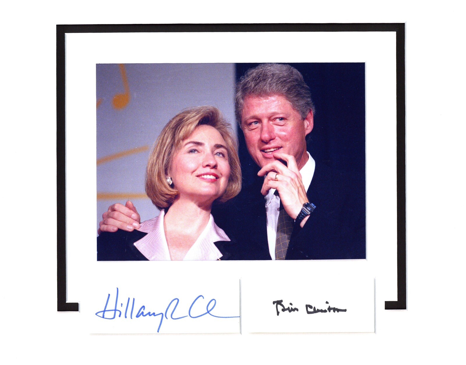 BILL CLINTON & HILARY CLINTON SIGNED AUTOGRAPHED FRAMED DISPLAY ACOA 11/14 PRES