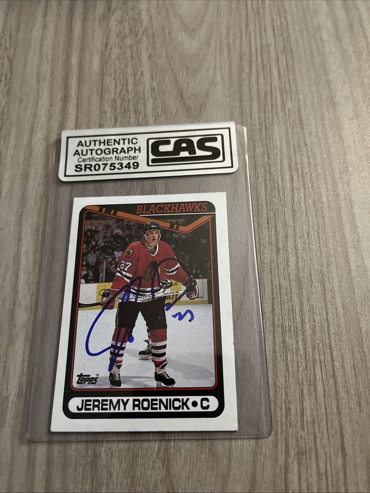 Jeremy Roenick 1990 Topps #7 Signed Rookie Card Auto CAS COA SLAB