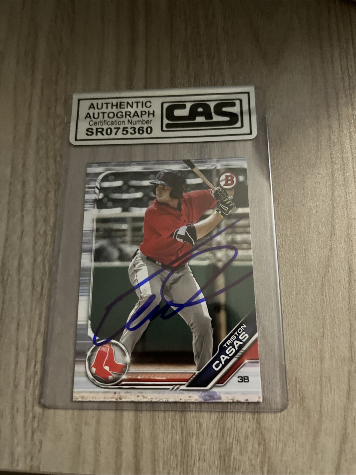 TRISTON CASAS SIGNED CARD 2019 BOWMAN DRAFT AUTO CARD  CAS COA