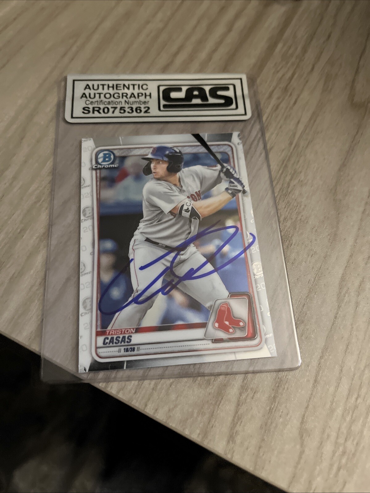Triston Casas Signed 2020 Bowman Chrome CAS COA RARE BOSTON RED SOX