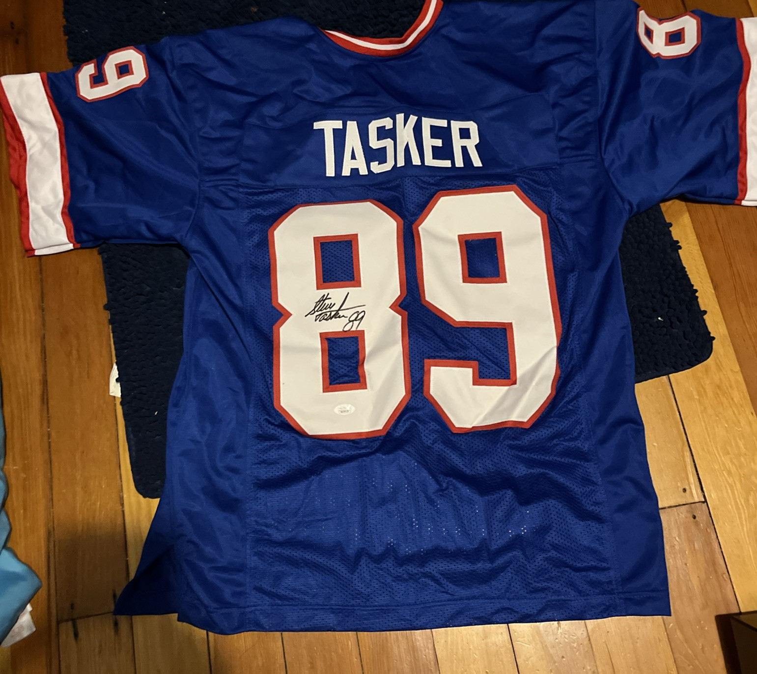 BUFFALO BILLS- STEVE TASKER SIGNED AUTOGRAPH JERSEY JSA COA 7X PRO BOWL ALL PRO