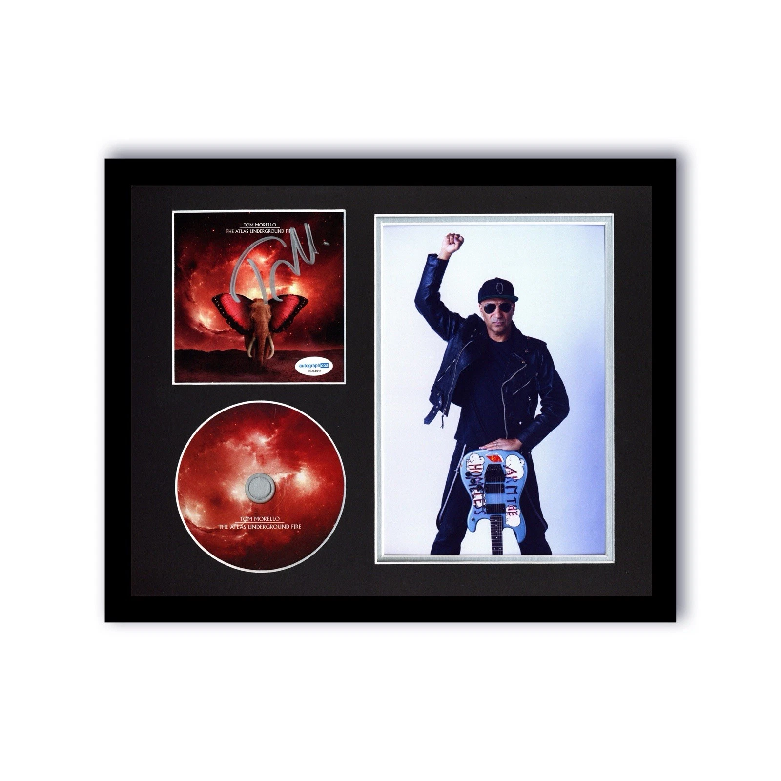TOM MORELLO SIGNED AUTOGRAPH FRAMED CD DISPLAY ACOA RAGE AGAINST MACHINE 11/14