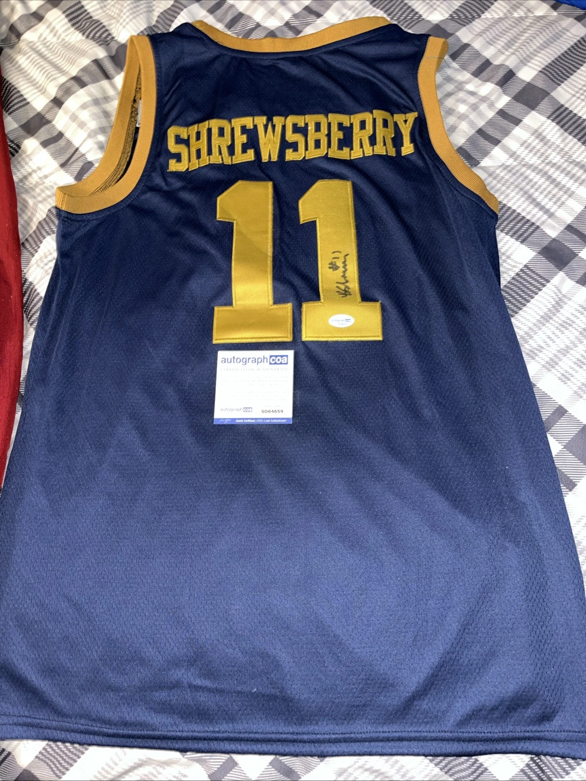 NOTRE DAME FIGHTING IRISH BRAEDEN SHREWSBERRY SIGNED AUTOGRAPH JERSEY ACOA CERT