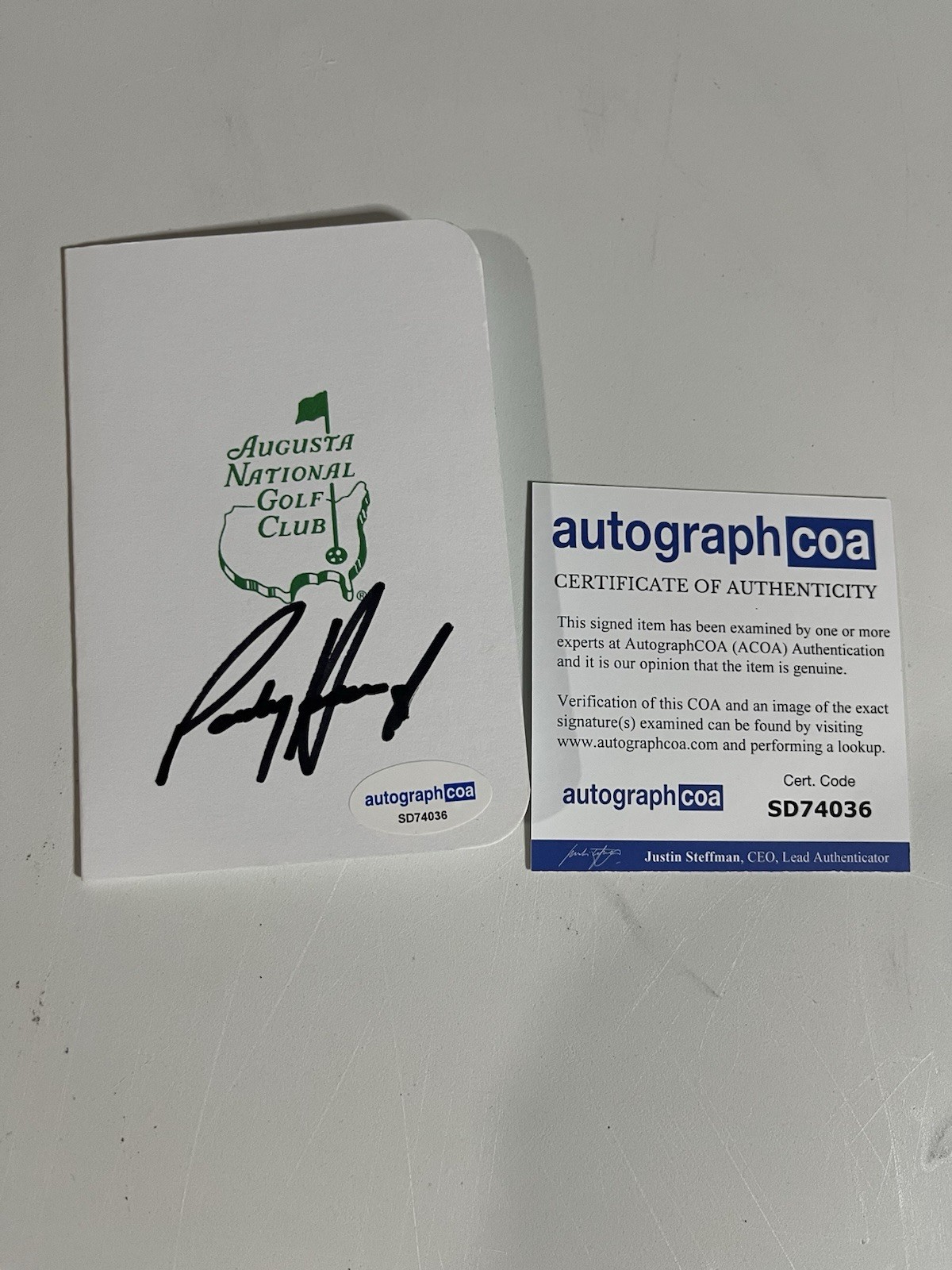 PADRAIG HARRINGTON SIGNED AUTOGRAPH MASTERS SCORECARD GOLF CHAMPION ACOA B OPEN