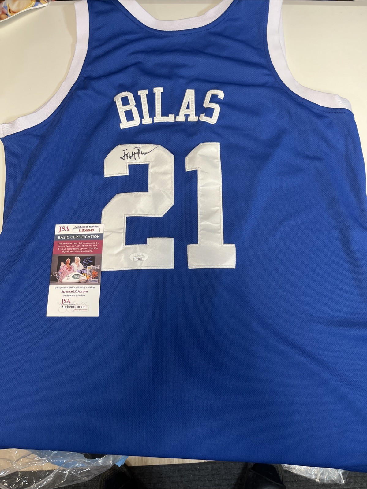DUKE BLUE DEVILS-JAY BILAS SIGNED AUTOGRAPHED JERSEY JSA COA SPORTS ANALYST ESPN
