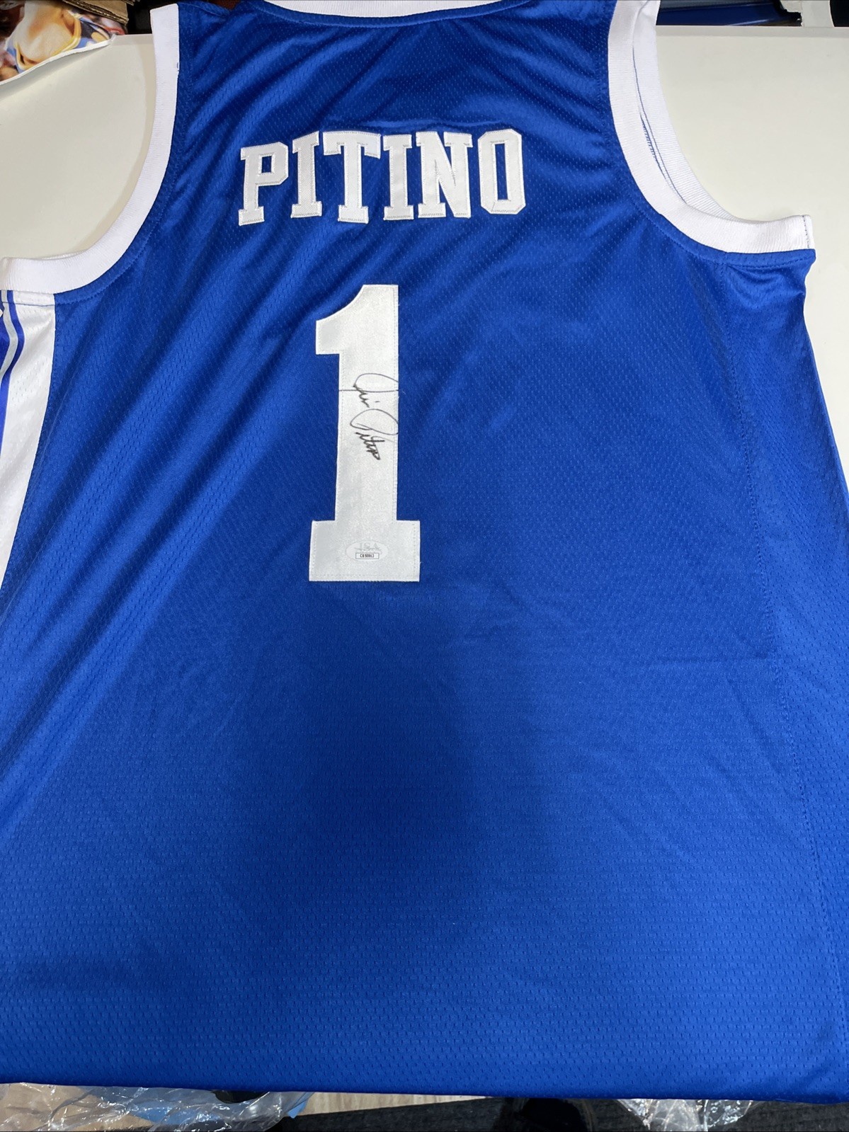 KENTUCKY WILDCATS RICK PITINO SIGNED  BASKETBALL JERSEY 96 CHAMPS JSA COA AUTO