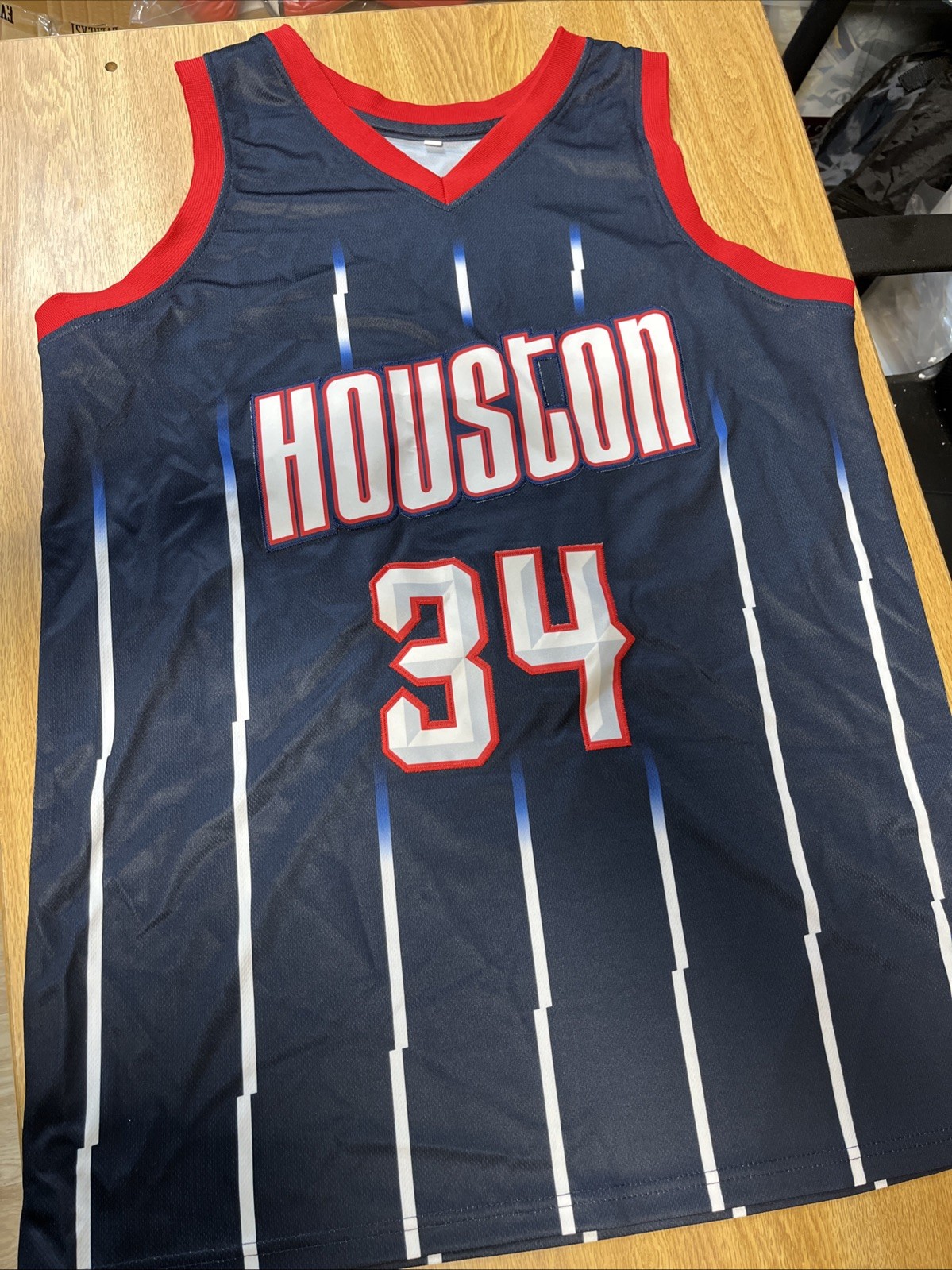 HOUSTON ROCKETS HAKEEM OLAJUWON JERSEY SIZE LARGE NBA HOF STAR
