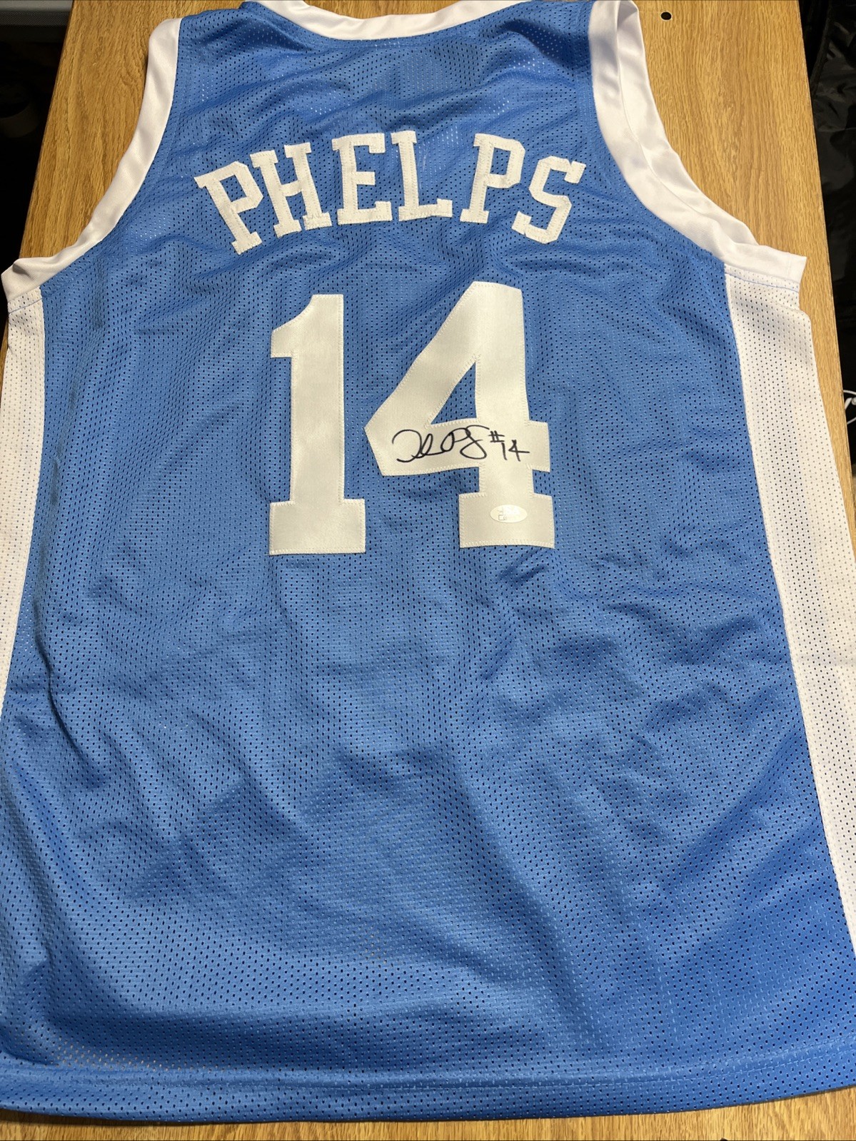 NORTH CAROLINA TARHEELS-DERRICK PHELPS SIGNED AUTOGRAPH JERSEY JSA COA 🏀 XL