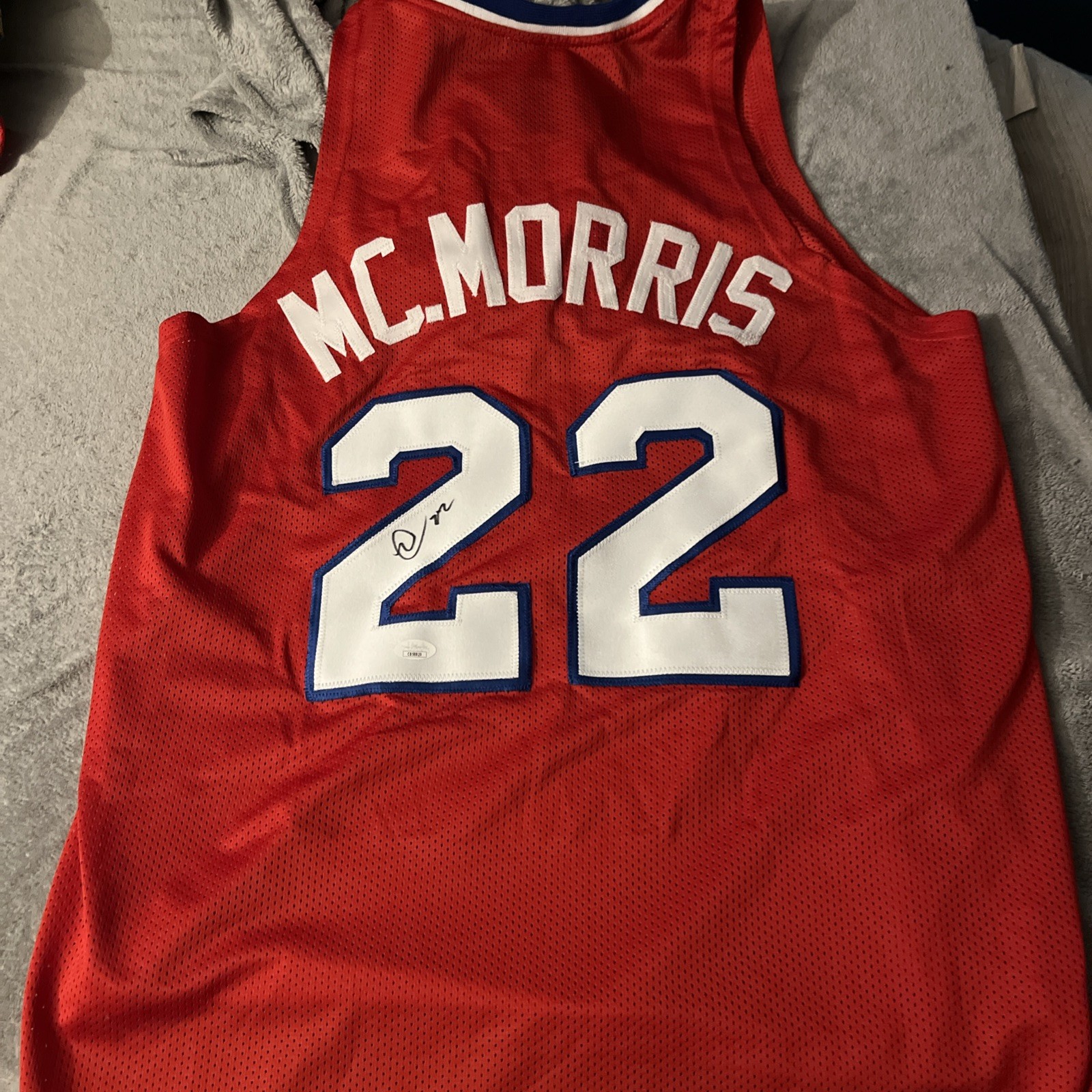 Marcus Morris Signed Autographed Kansas Jayhawks Jersey JSA Certified BOSTON PHX