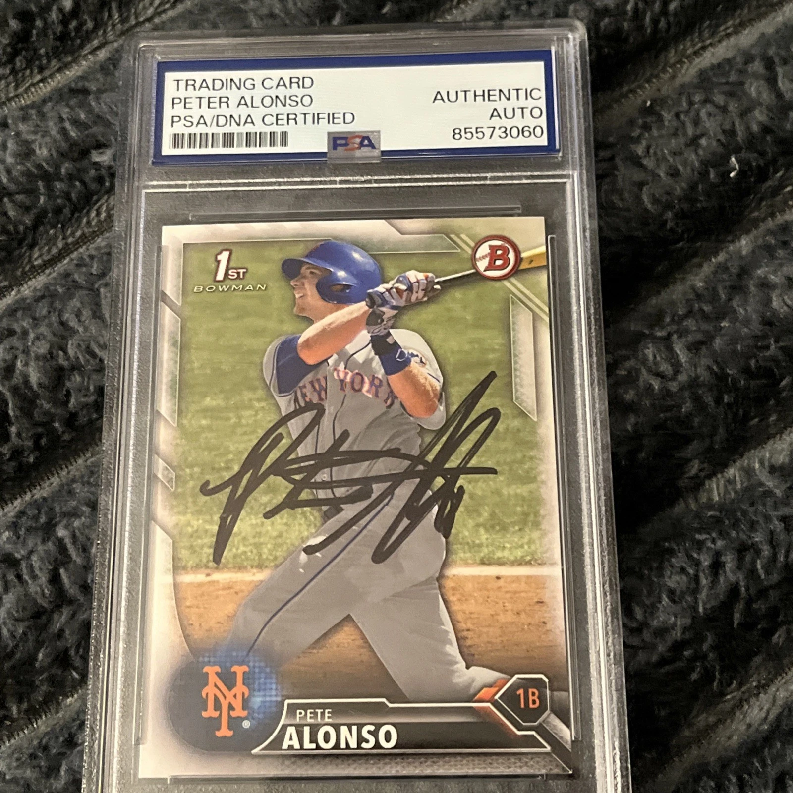 Peter Alonso Signed 2016 Bowman Draft #BD92 Mets RC Rookie Sig AUTO PSA/DNA COA