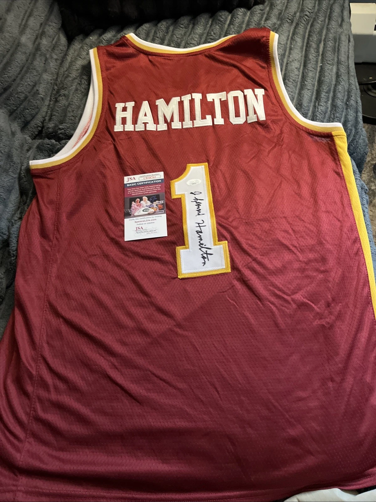 FLORIDA STATE SEMINOLES- LEONARD HAMILTON SIGNED AUTOGRAPH JERSEY JSA COA LEGEND