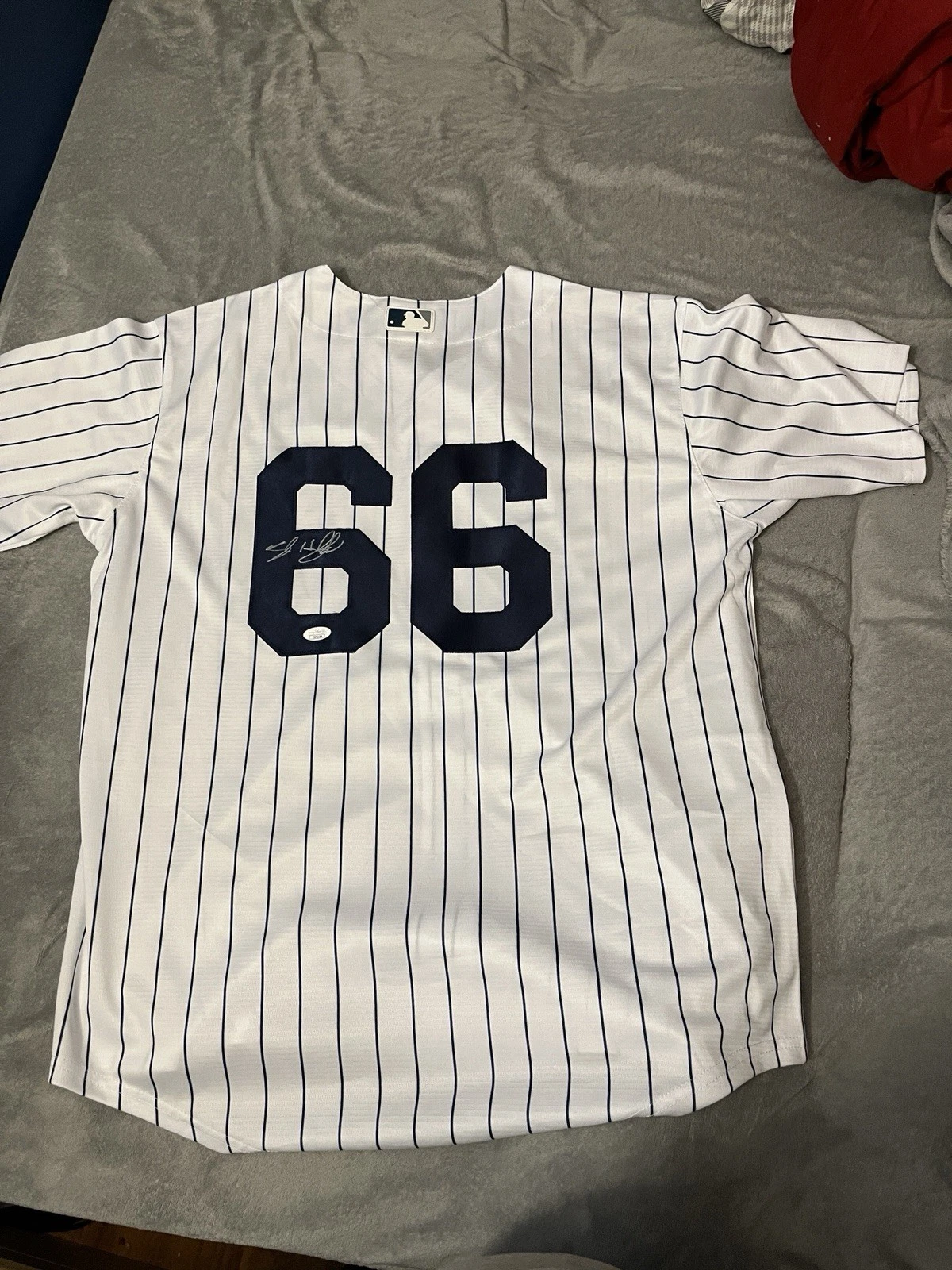 Kyle Higashioka Signed New York Yankees Jersey Autographed Texas Rangers JSA COA