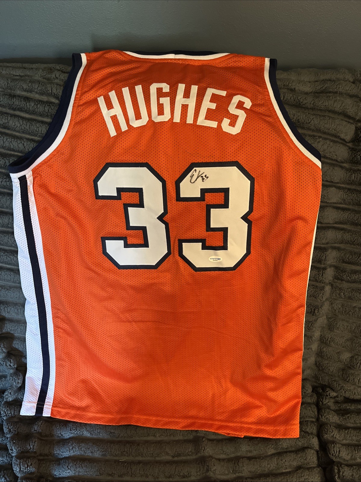 SYRACUSE ORANGE-ELIJAH HUGHES SIGNED AUTOGRAPH JERSEY ACOA CERTIFIED CUSE 🏀