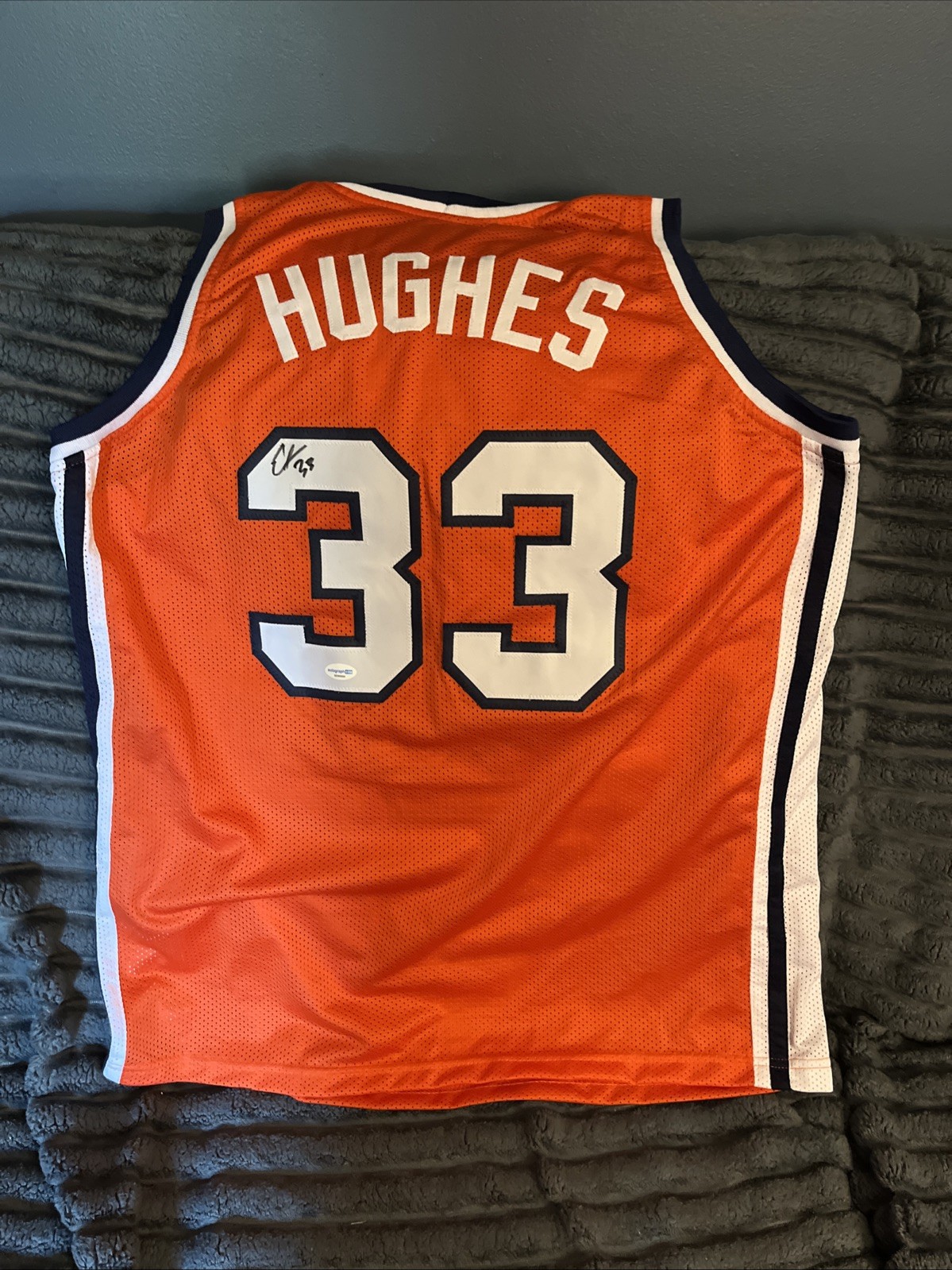 SYRACUSE ORANGE-ELIJAH HUGHES SIGNED AUTOGRAPH JERSEY ACOA CERTIFIED CUSE 🏀
