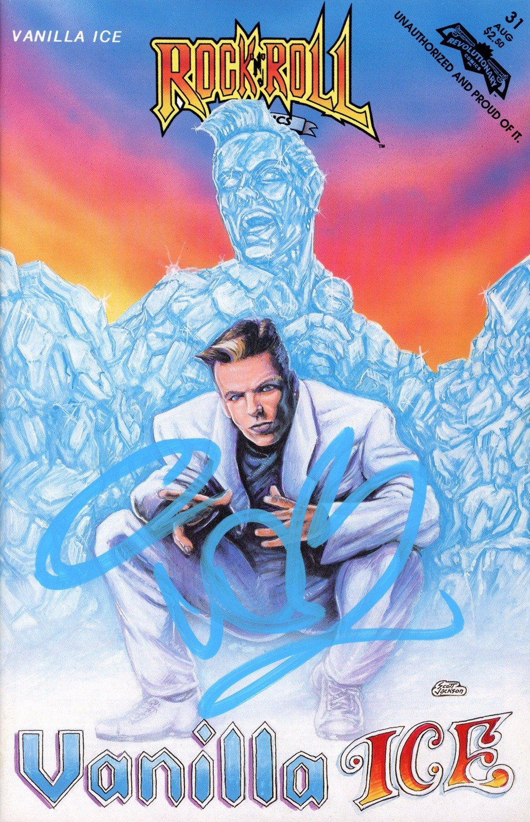Vanilla Ice Signed Rock N Roll Comic Book Rap Hip Hop Ice Ice Baby Legend ACOA
