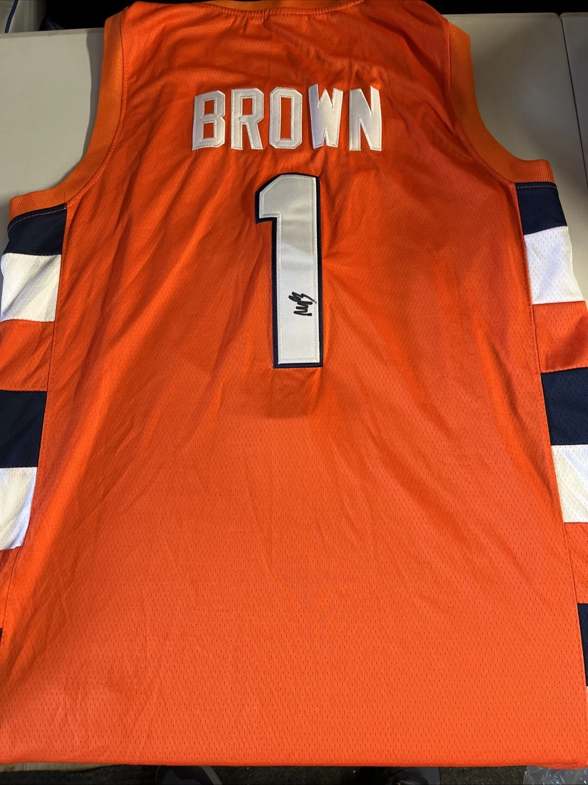 SYRACUSE ORANGE DUKE BLUE DEVILS MALIQ BROWN SIGNED AUTOGRAPHED JERSEY ACOA LOA