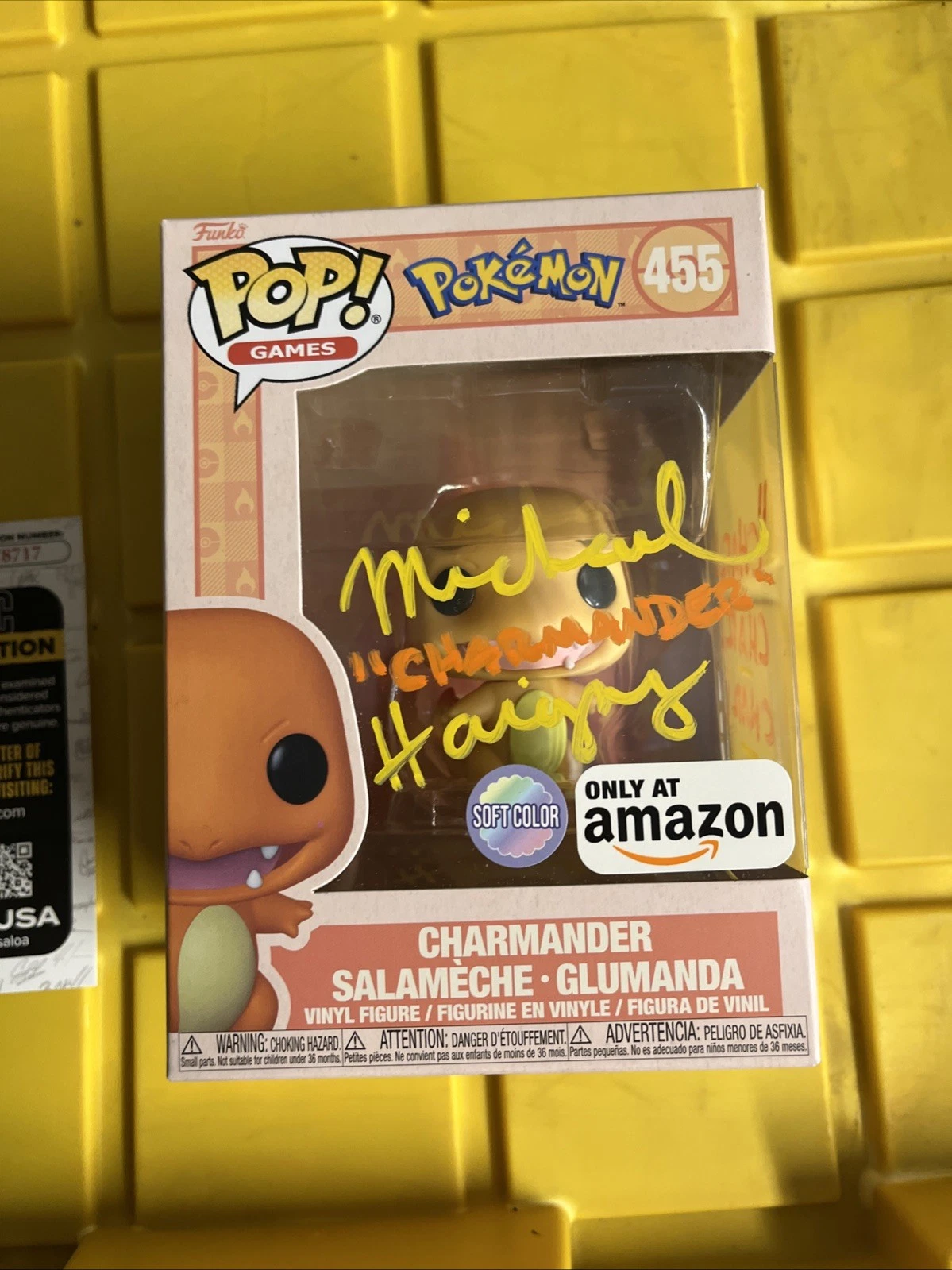 MICHAEL HAIGNEY SIGNED CHARAMANDER POKEMON FUNKO POP FIGURE AUTOGRAPHED JSA