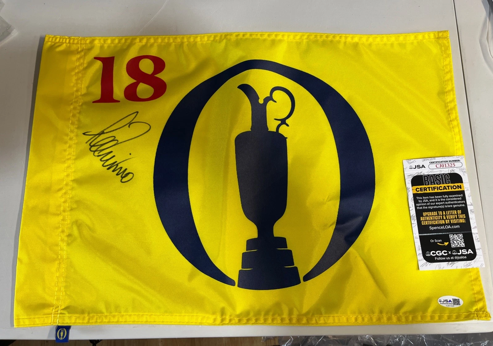 LEE TREVINO SIGNED BRITISH OPEN UNDATED PIN FLAG JSA COA HAND SIGNED HOF