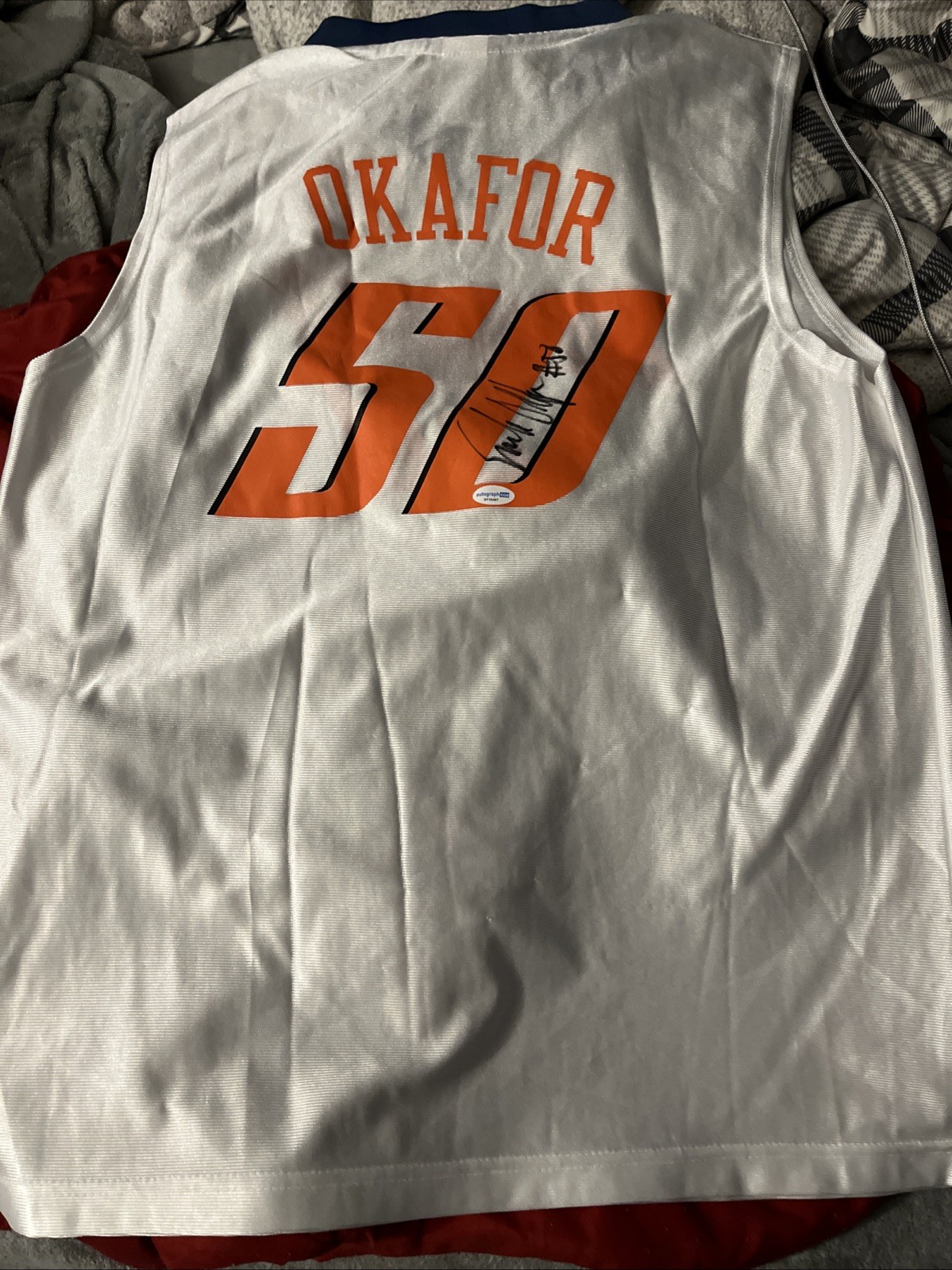 CHARLOTTE BOBCATS-EMEKA OKAFOR SIGNED AUTOGRAPHED JERSEY NBA UCONN ACOA CERT