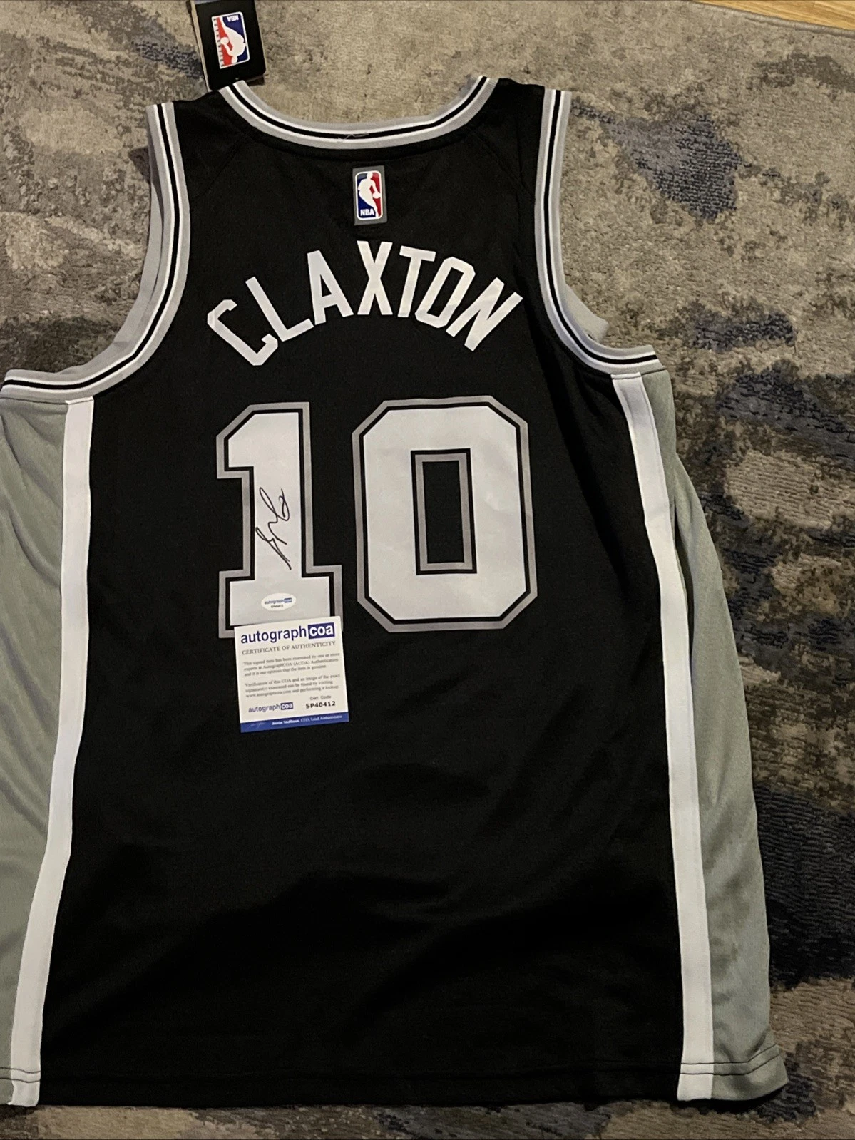 SAN ANTONIO SPURS-SPEEDY CLAXTON SIGNED AUTOGRAPH JERSEY ACOA COA NBA CHAMP