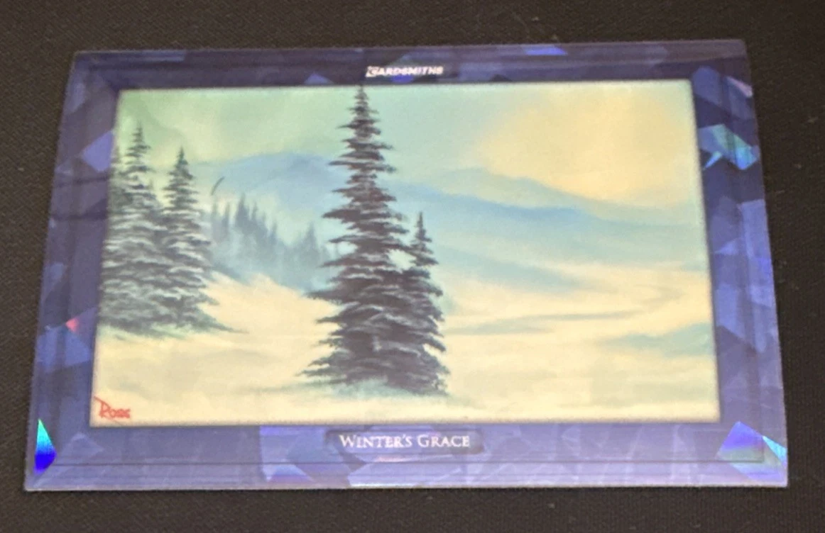 Cardsmiths Bob Ross Series 1, WINTER’S GRACE Sapphire Gem Refractor  #2/5 SSP