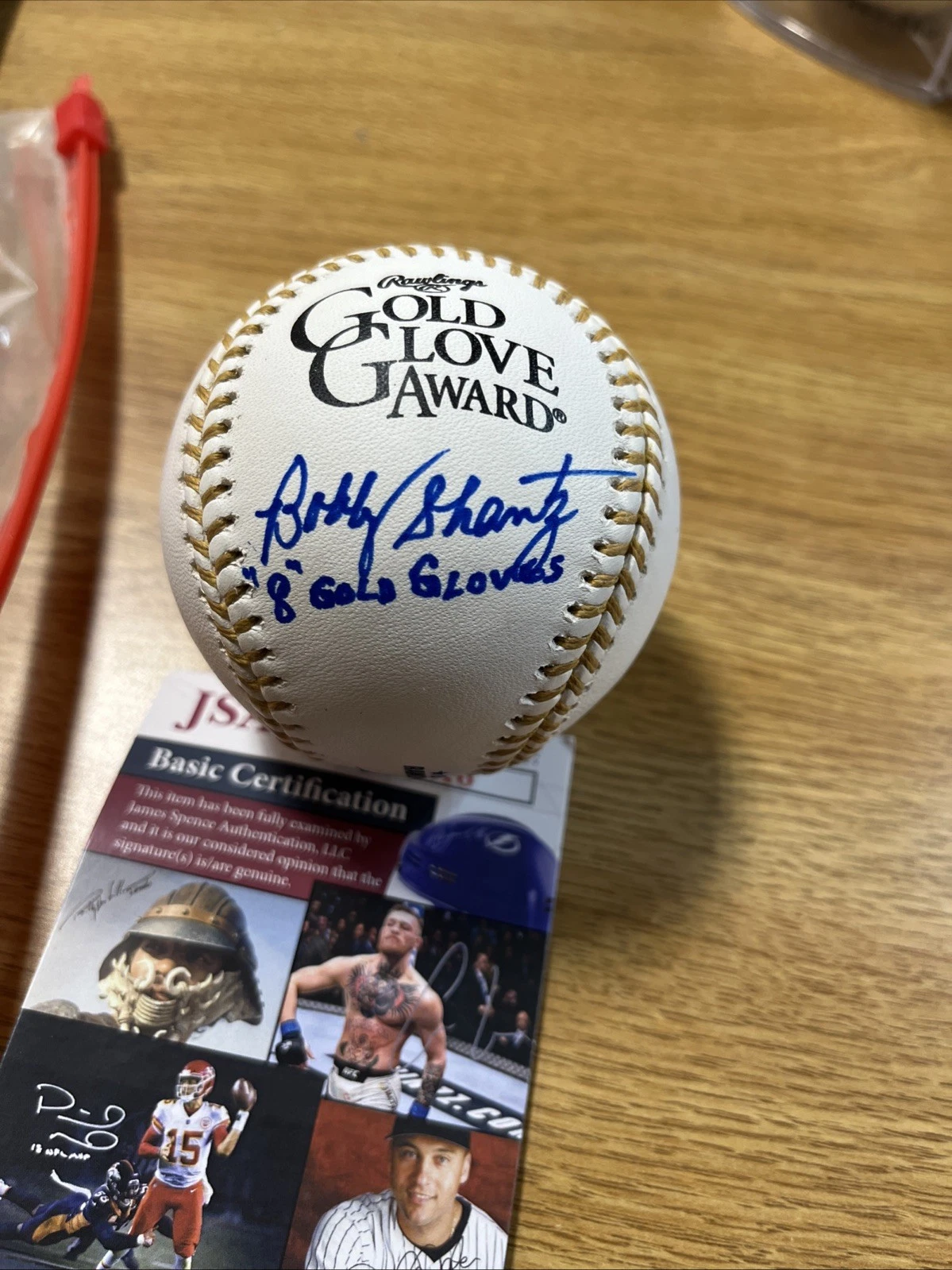 Bobby Shantz Yankees A's signed Gold Glove Baseball Autograph Inscription JSA